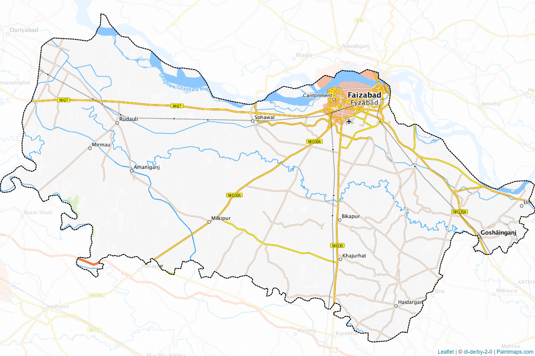 Ayodhya (Uttar Pradesh) Map Cropping Samples-1