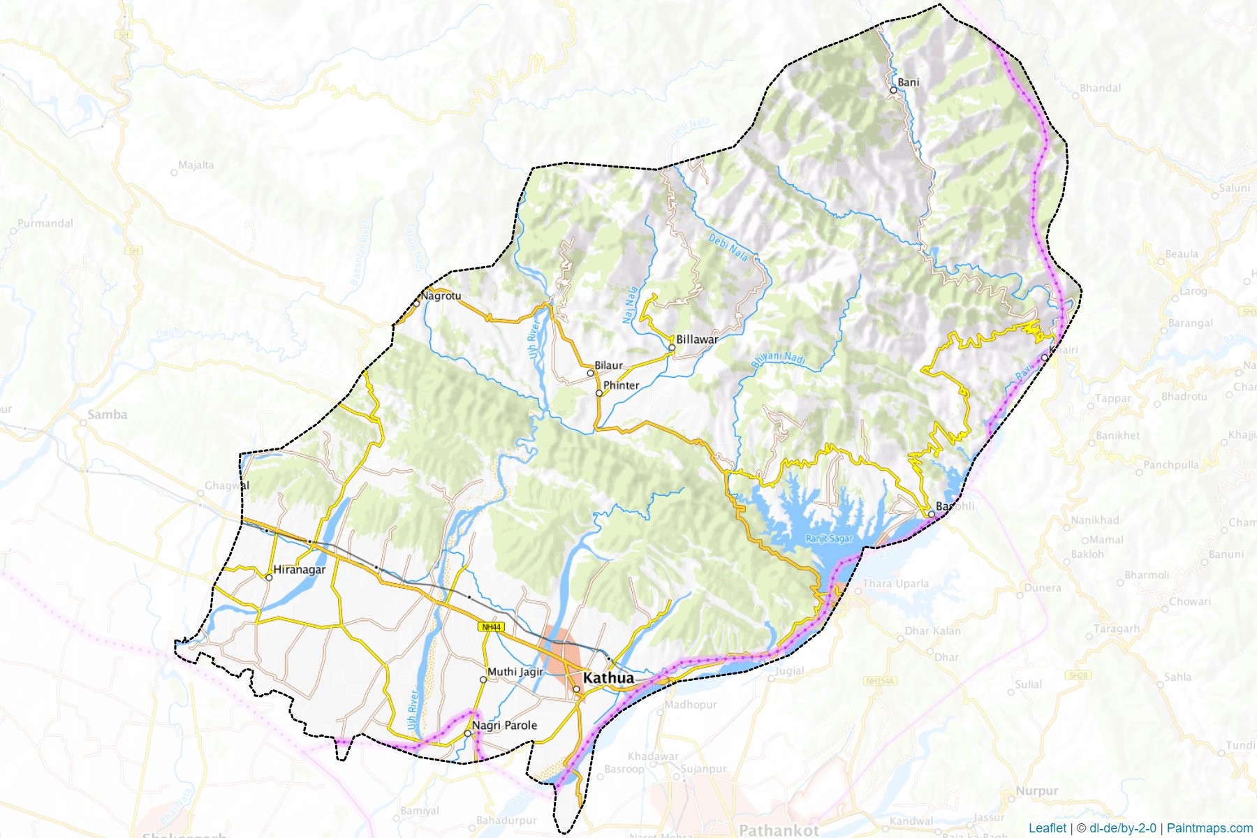 Kathua (Jammu and Kashmir) Map Cropping Samples-1