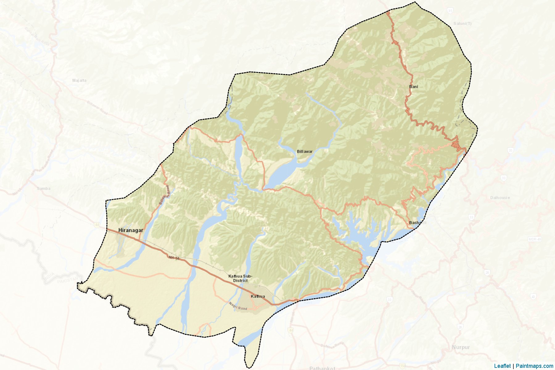 Kathua (Jammu and Kashmir) Map Cropping Samples-2