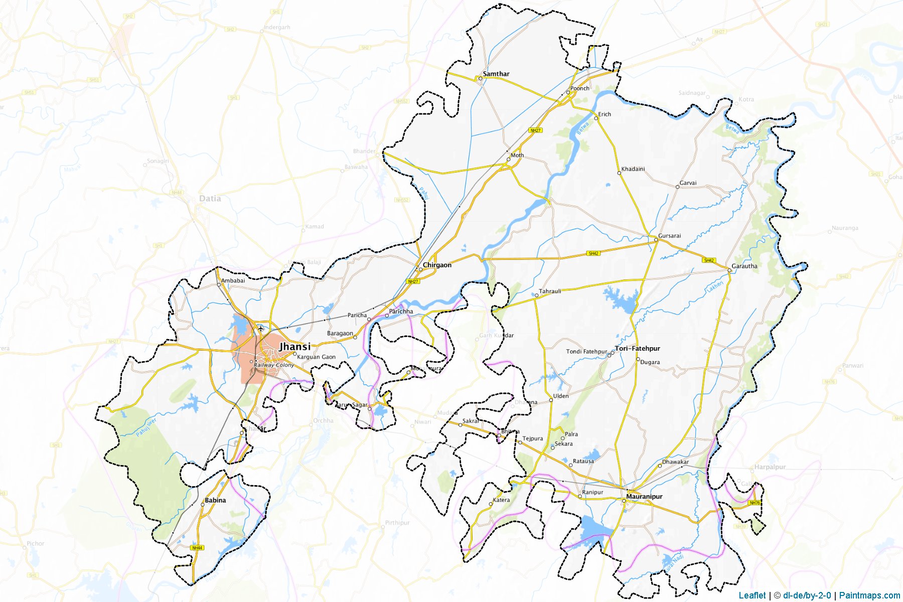 Jhansi (Uttar Pradesh) Map Cropping Samples-1