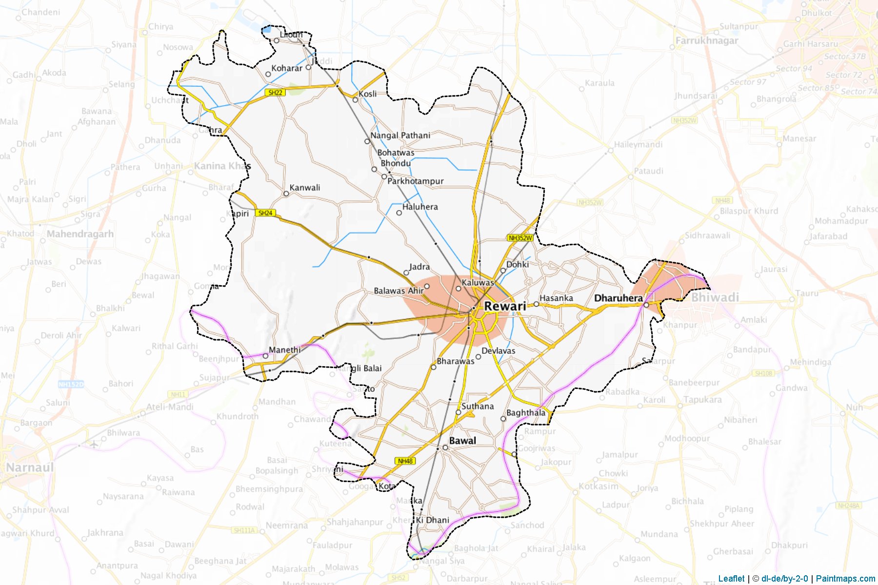 Rewari (Haryana) Haritası Örnekleri-1