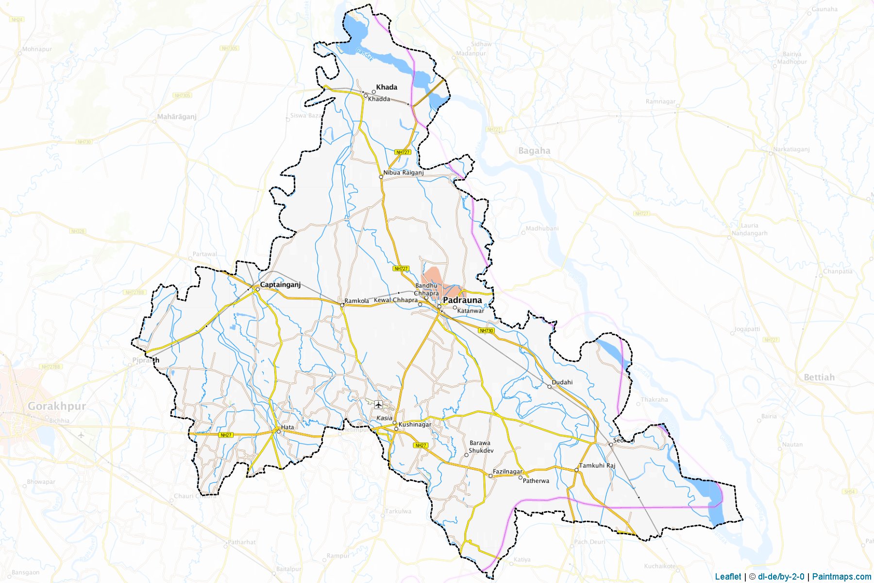 Kushinagar (Uttar Pradesh) Map Cropping Samples-1