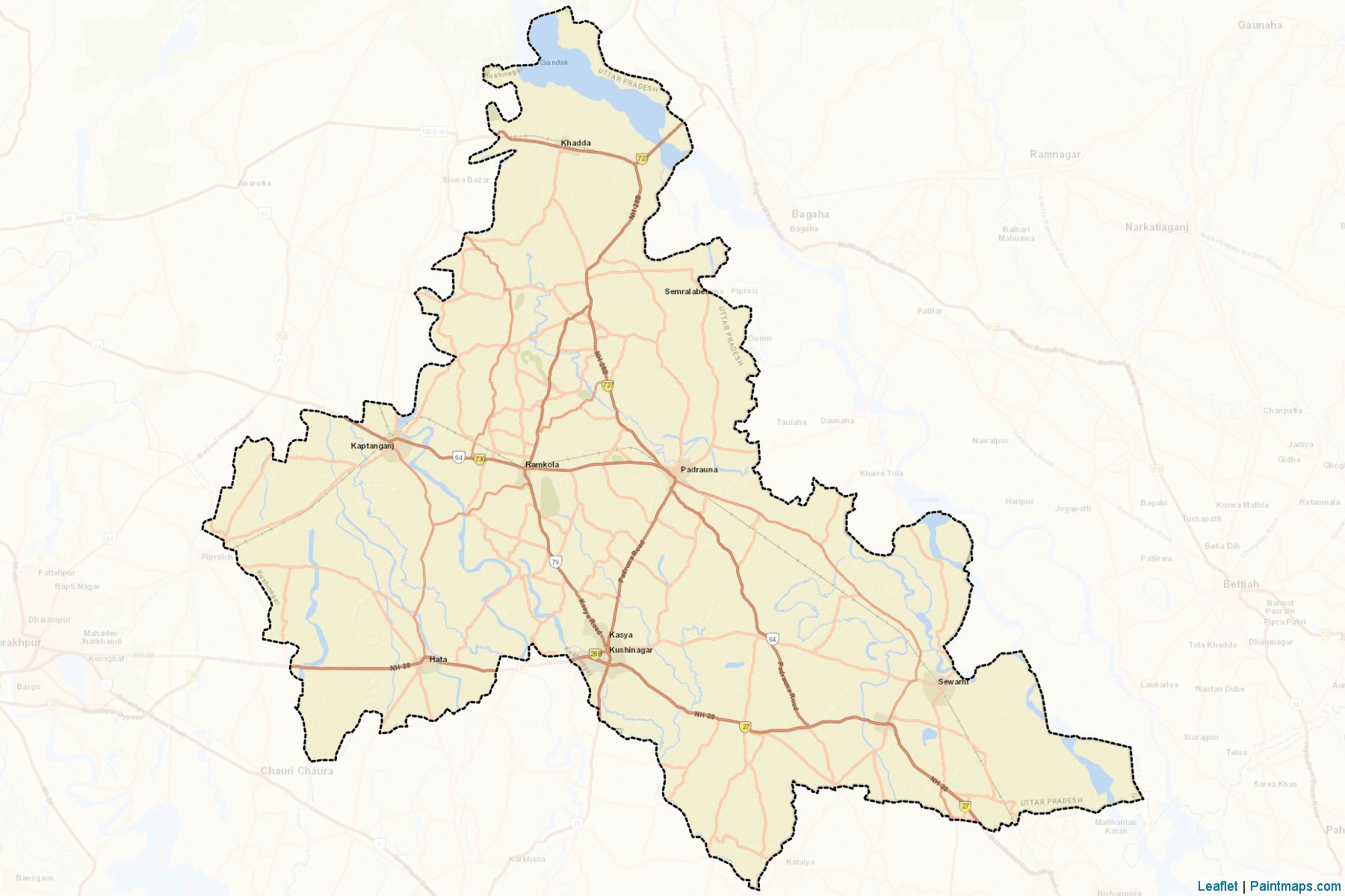 Kushinagar (Uttar Pradesh) Map Cropping Samples-2