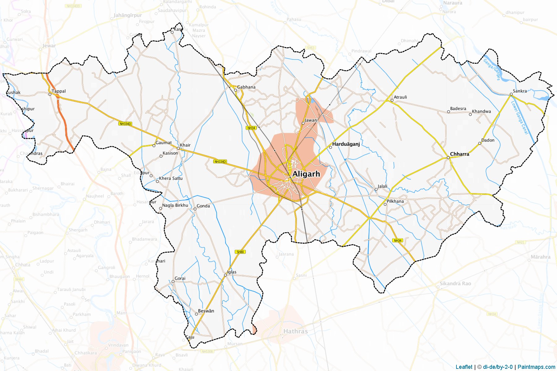 Aligarh (Uttar Pradesh) Map Cropping Samples-1