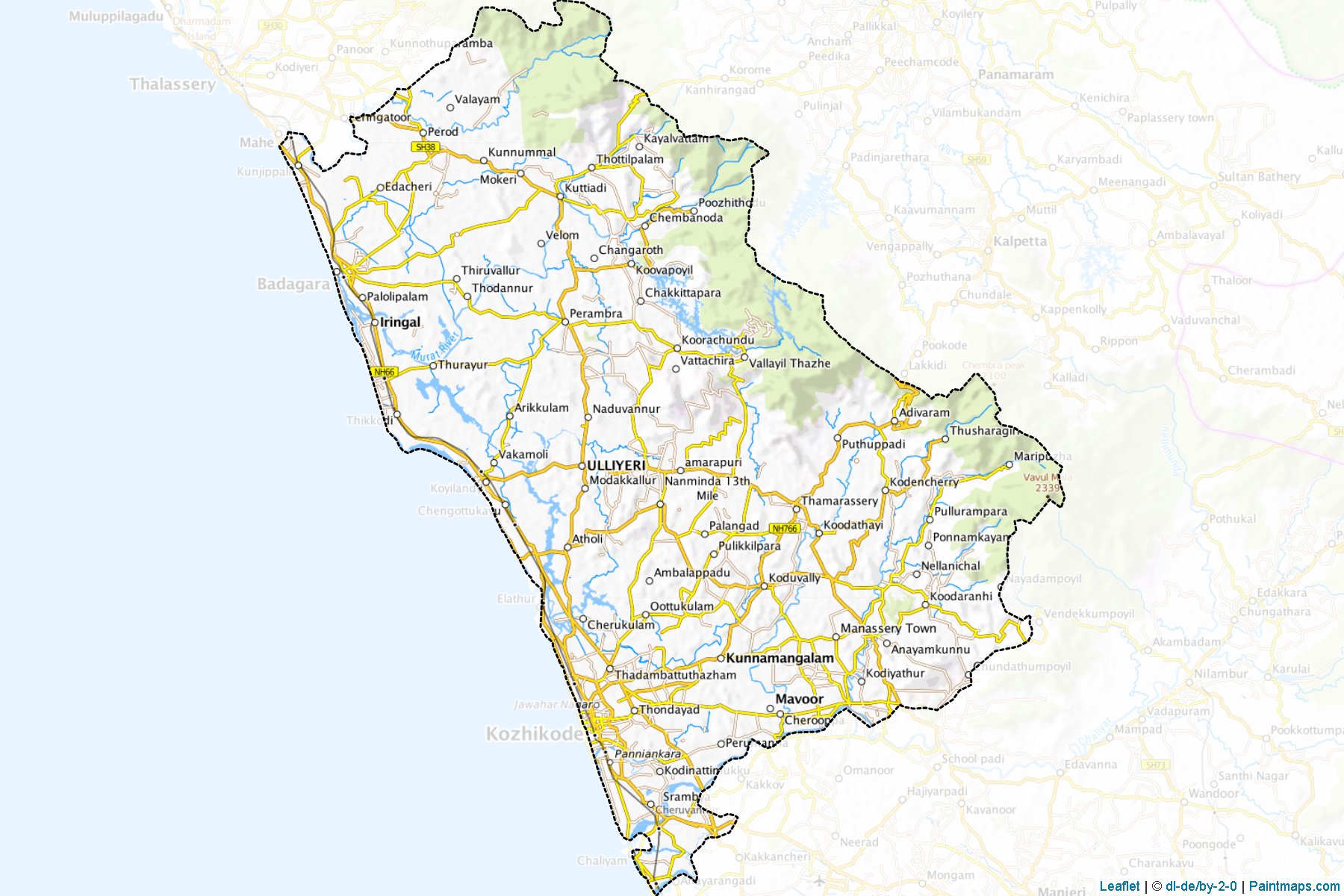 Kozhikode (Kerala) Map Cropping Samples-1