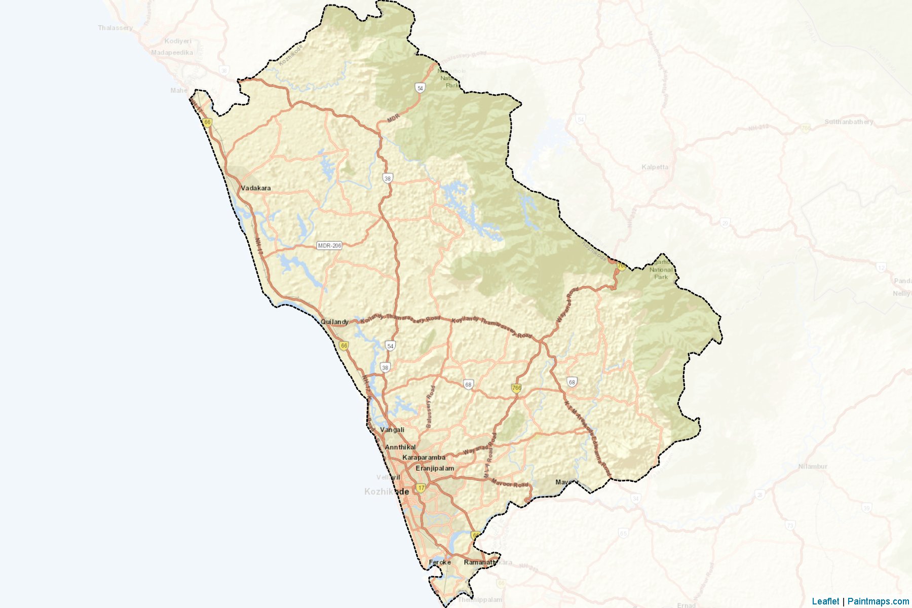 Kozhikode (Kerala) Map Cropping Samples-2