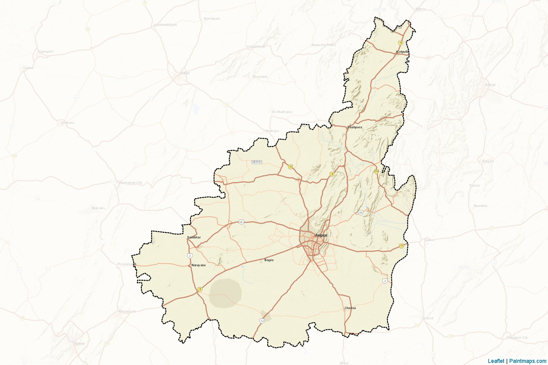 Jaipur (Rajasthan) Map Cropping Samples-2