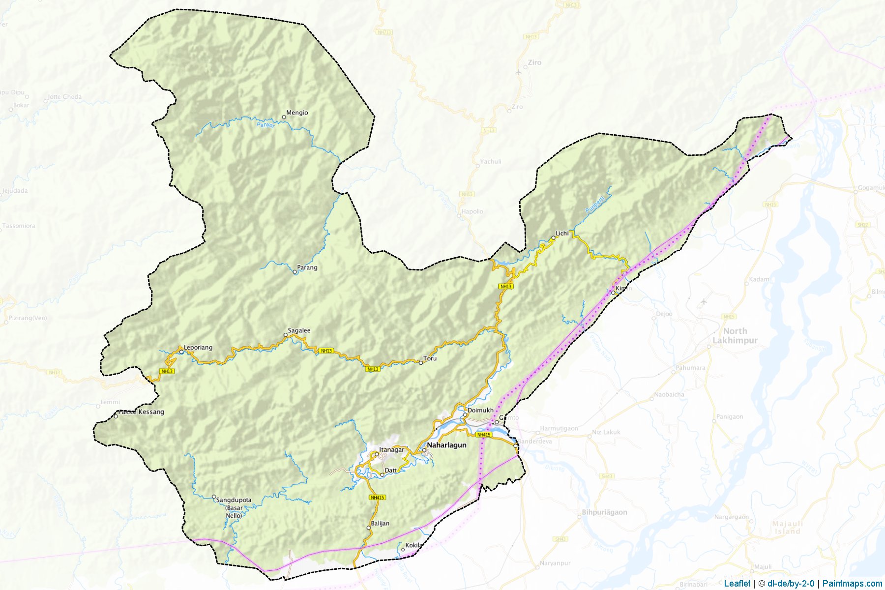 Papum Pare (Arunachal Pradesh) Map Cropping Samples-1