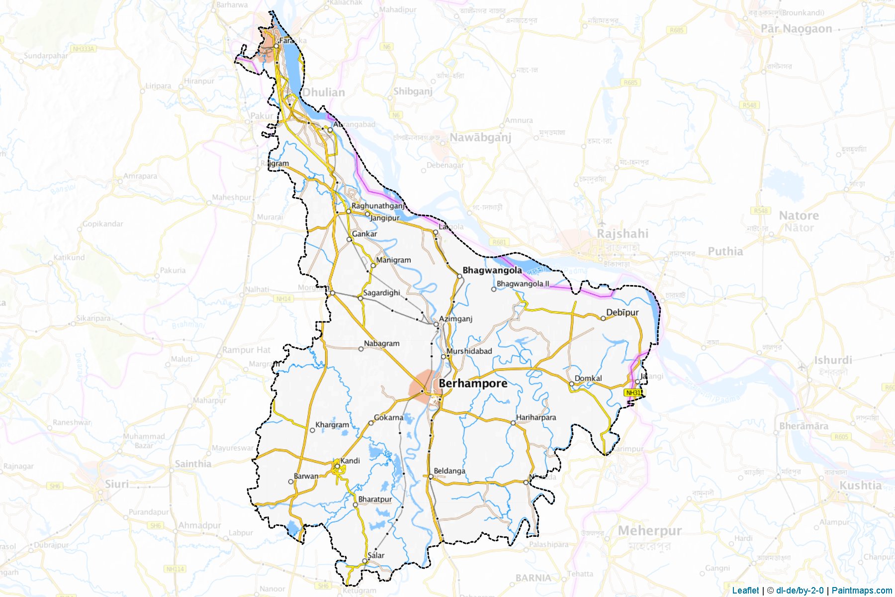 Murshidabad (West Bengal) Map Cropping Samples-1