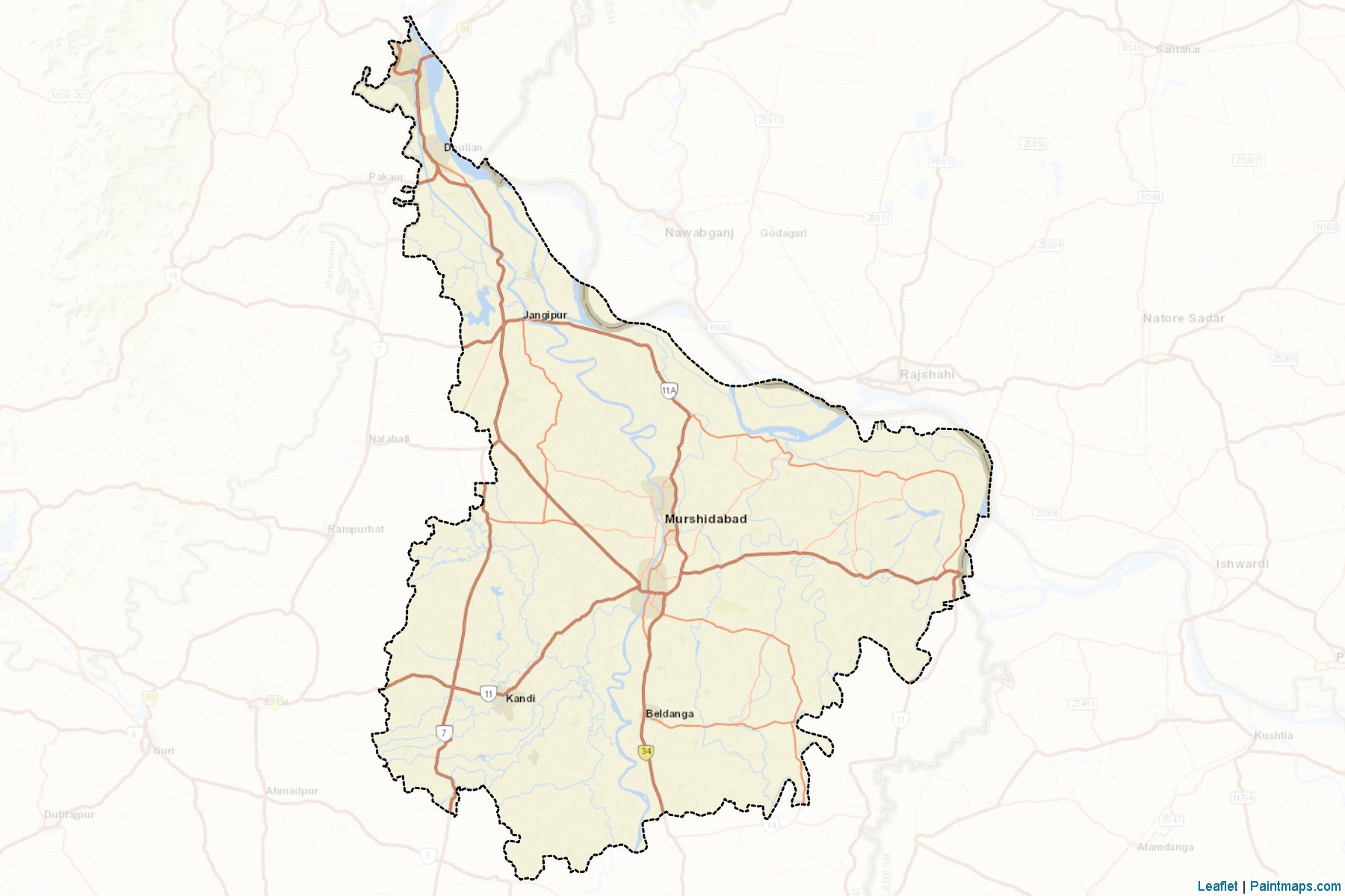 Murshidabad (West Bengal) Map Cropping Samples-2