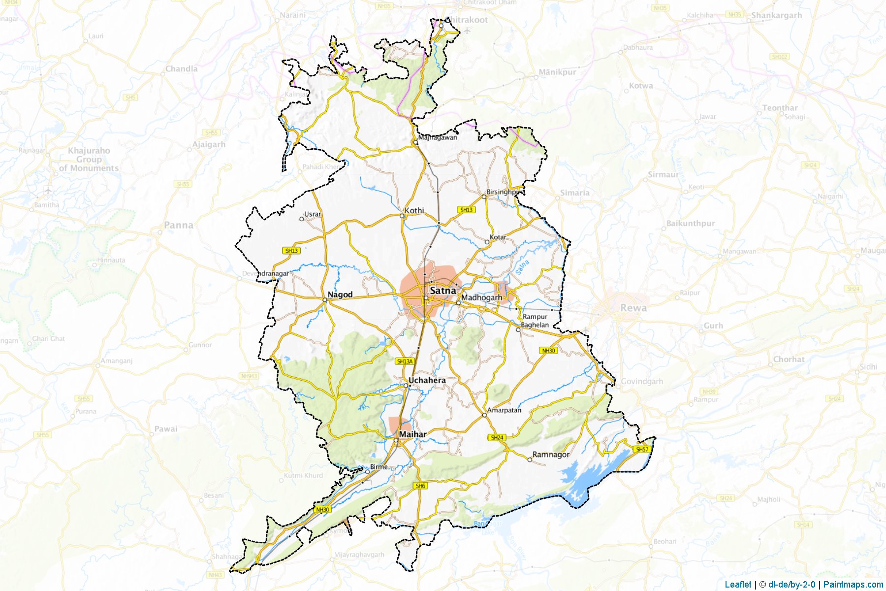 Satna (Madhya Pradesh) Map Cropping Samples-1