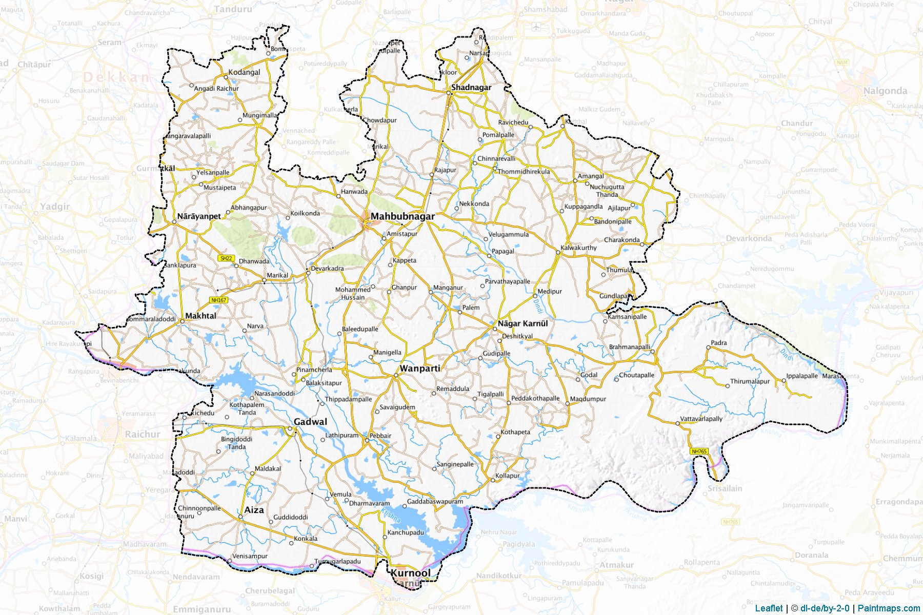 Mahbubnagar (Telangana) Map Cropping Samples-1