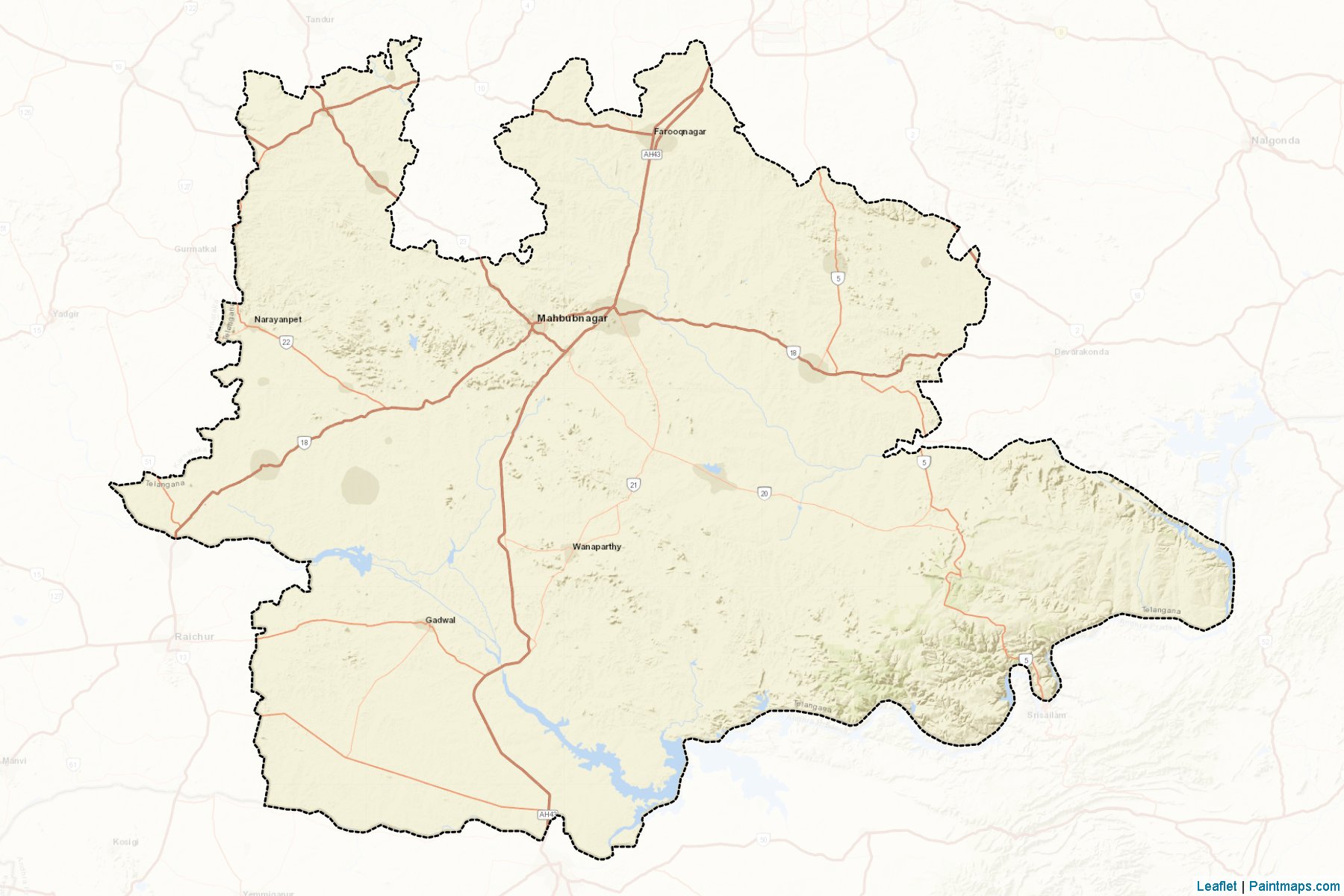 Mahbubnagar (Telangana) Map Cropping Samples-2