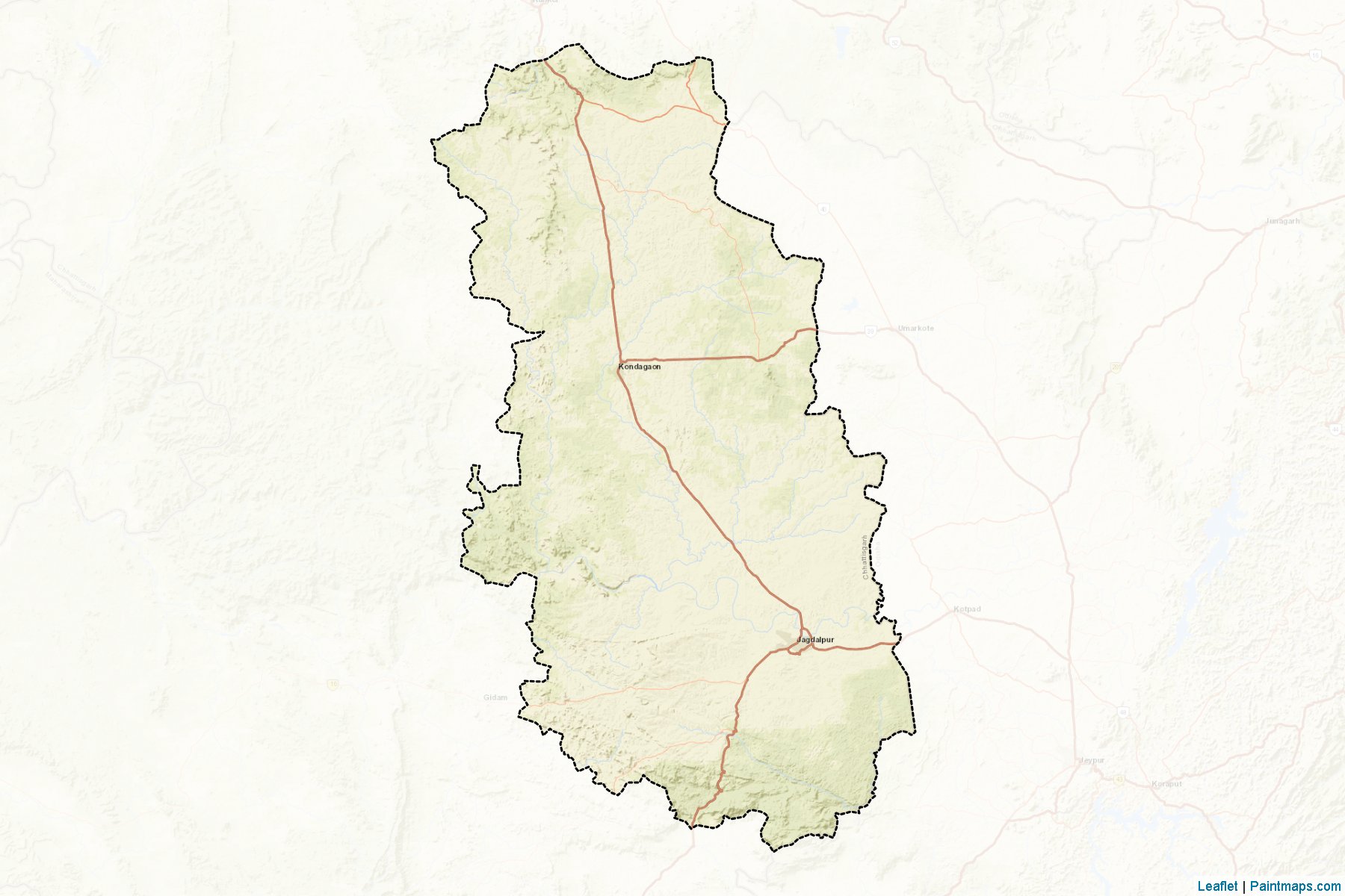 Muestras de recorte de mapas Bastar (Chhattisgarh)-2