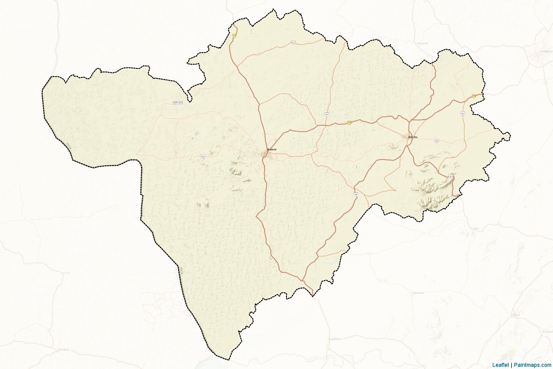 Muestras de recorte de mapas Barmer (Rajasthan)-2