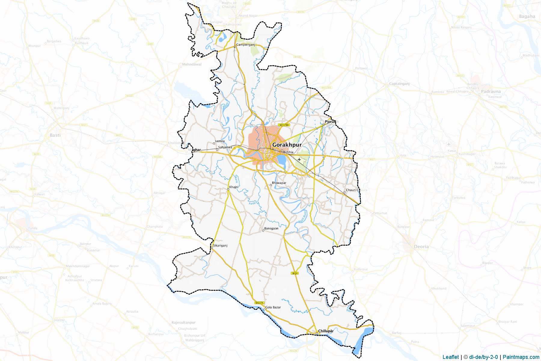 Gorakhpur (Uttar Pradesh) Map Cropping Samples-1