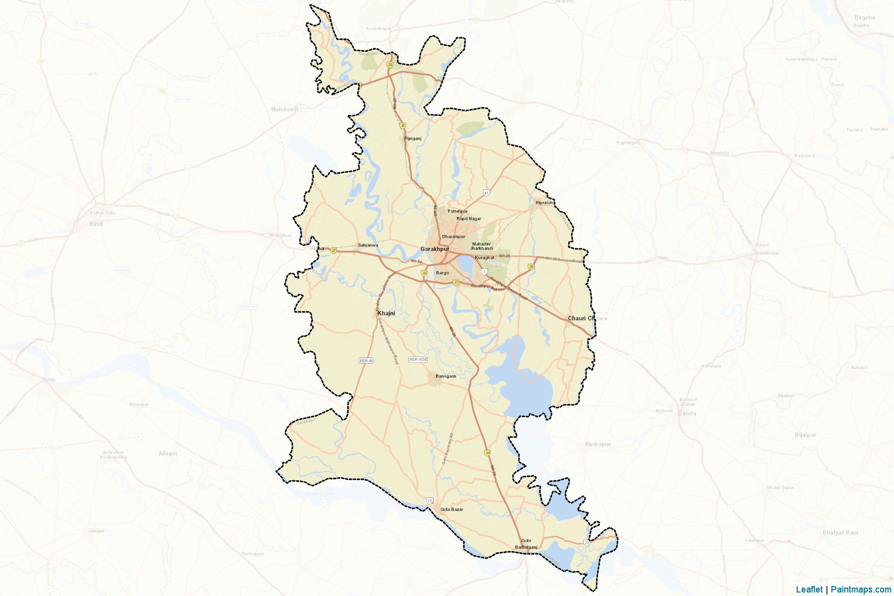 Gorakhpur (Uttar Pradesh) Map Cropping Samples-2