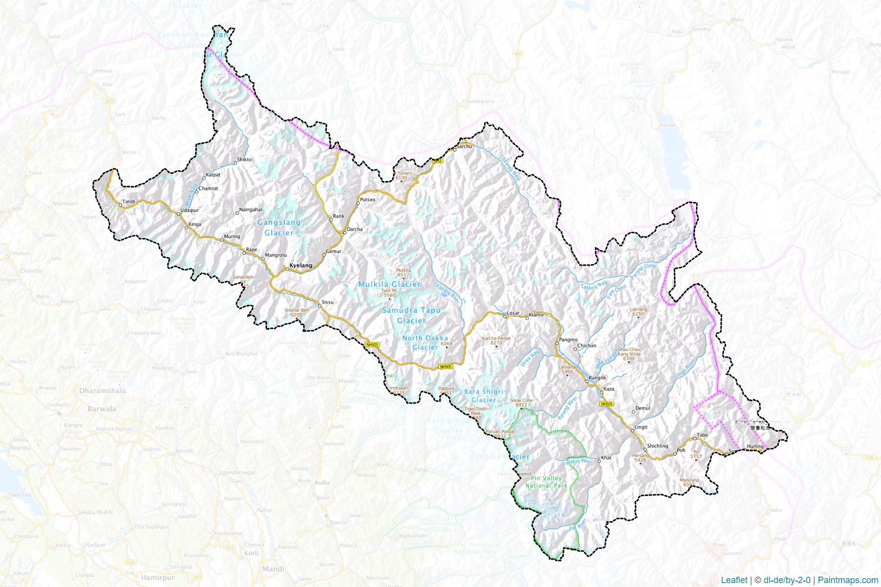 Lahul & Spiti (Himaçhal Pradeş) Haritası Örnekleri-1