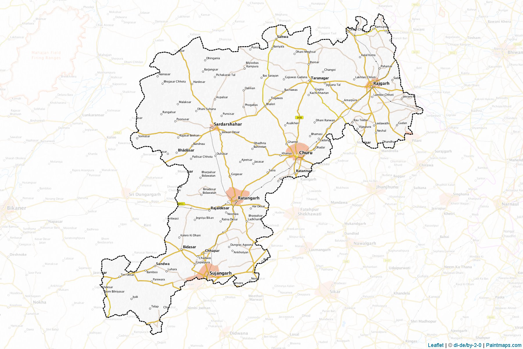 Churu (Rajasthan) Map Cropping Samples-1