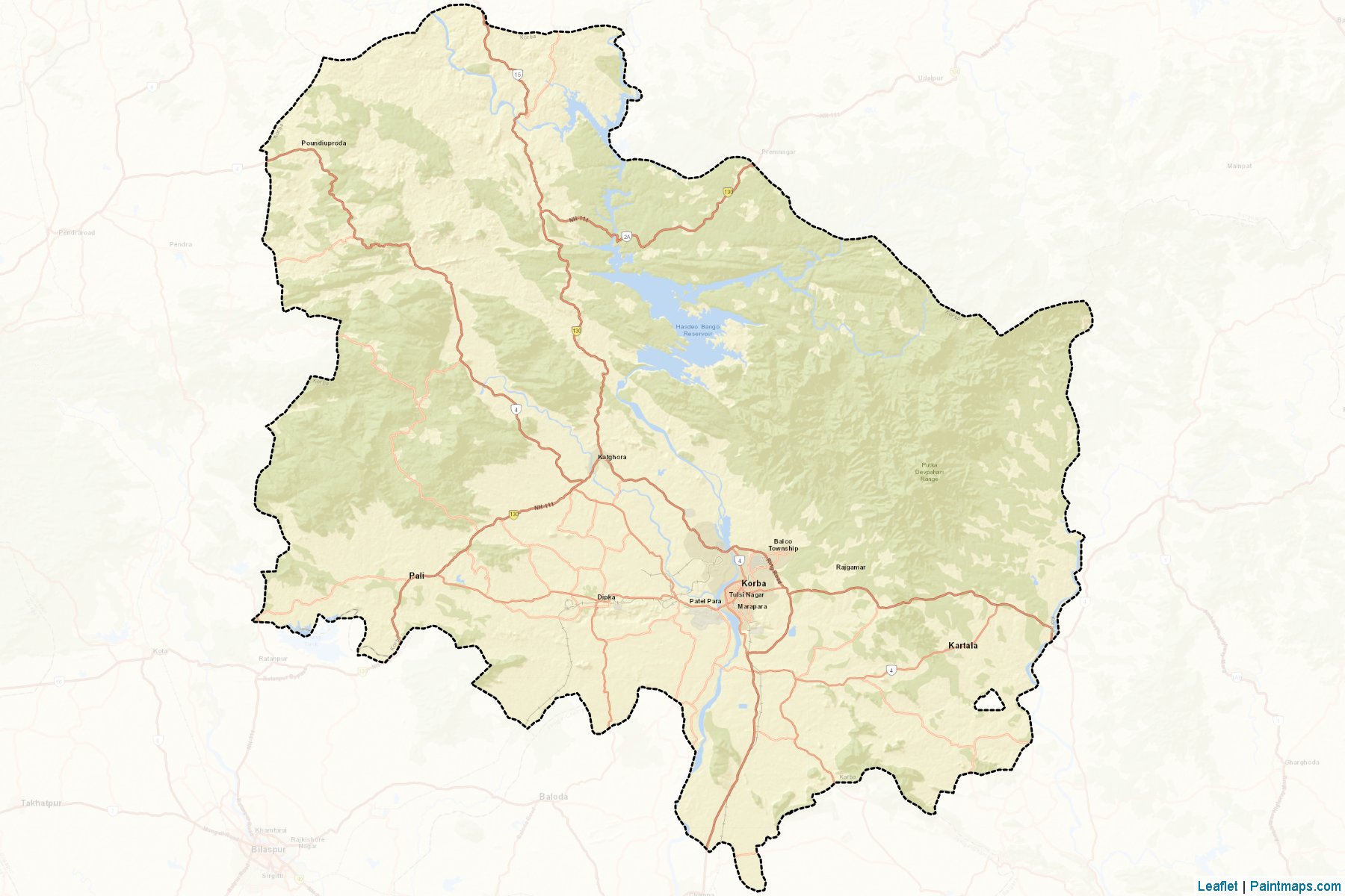 Korba (Chhattisgarh) Map Cropping Samples-2