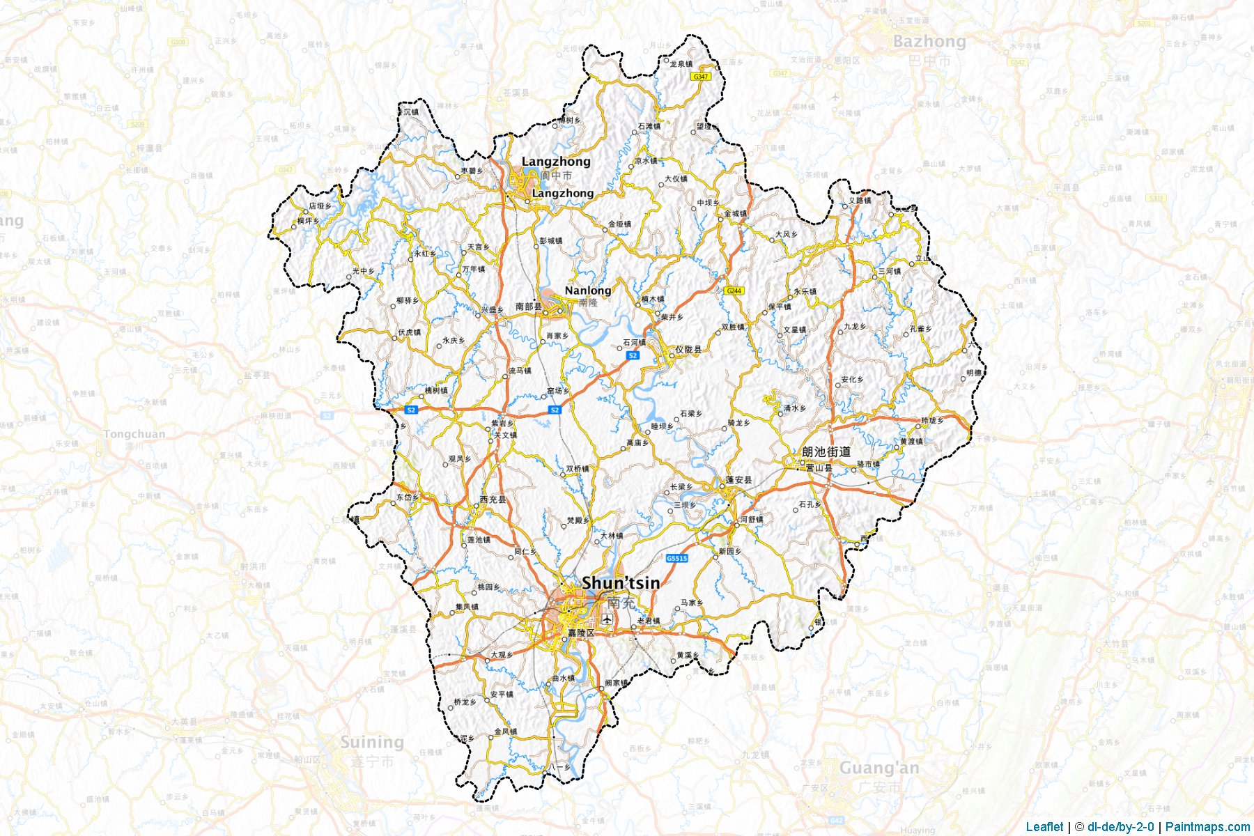 Nanchong (Sichuan) Map Cropping Samples-1