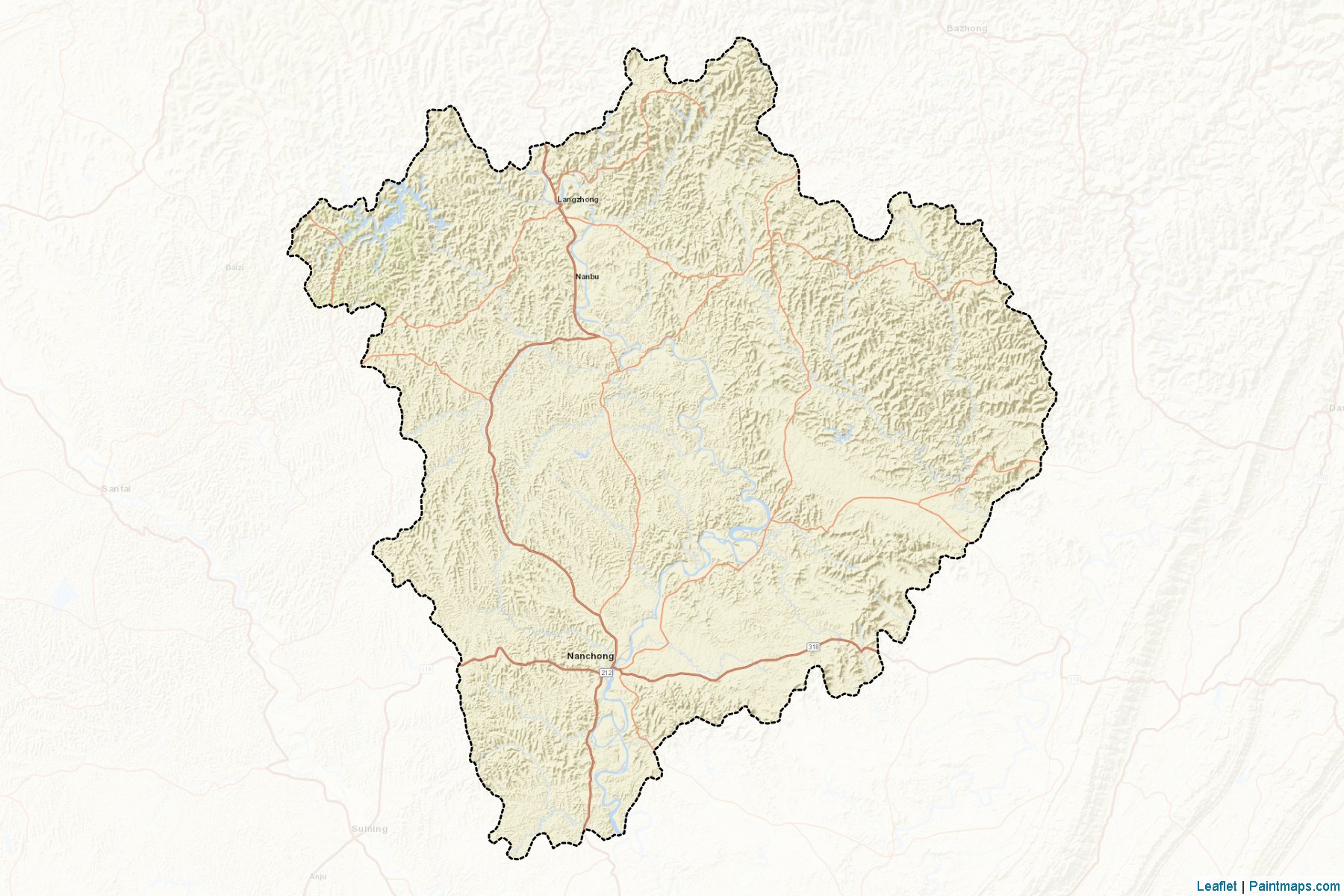 Muestras de recorte de mapas Nanchong (Sichuan)-2