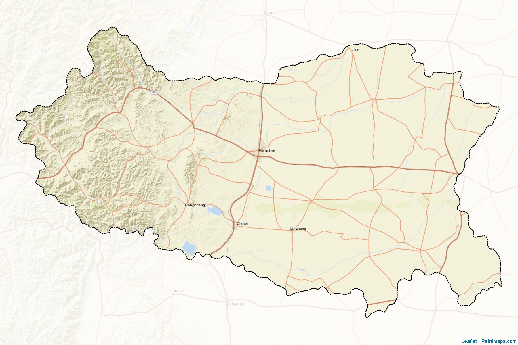 Muestras de recorte de mapas Handan (Hebei)-2