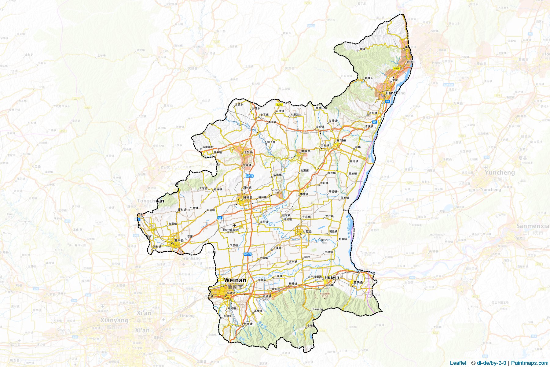 weinan shi (Shaanxi) Map Cropping Samples-1