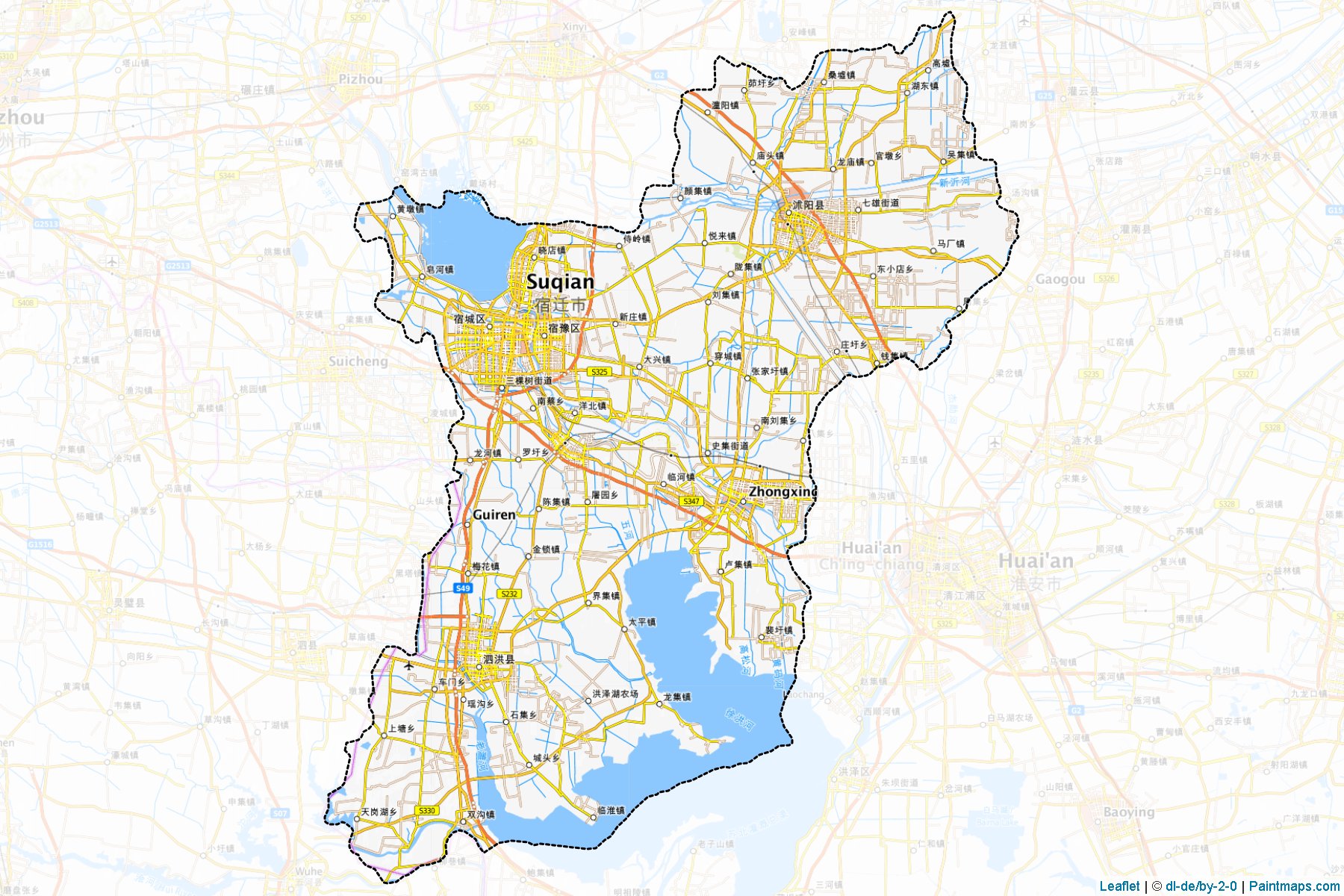 Muestras de recorte de mapas Suqian (Jiangsu)-1