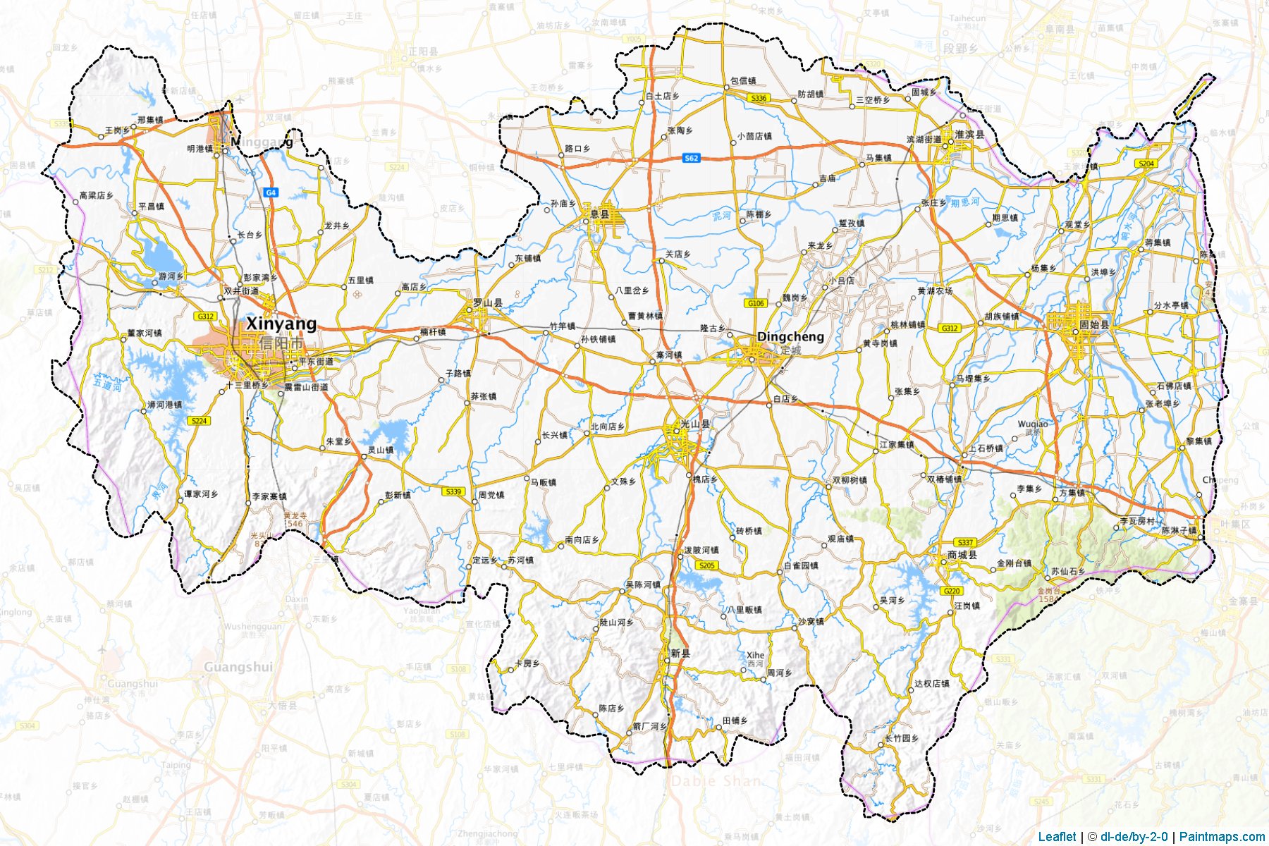 Muestras de recorte de mapas Xinyang (Henan)-1