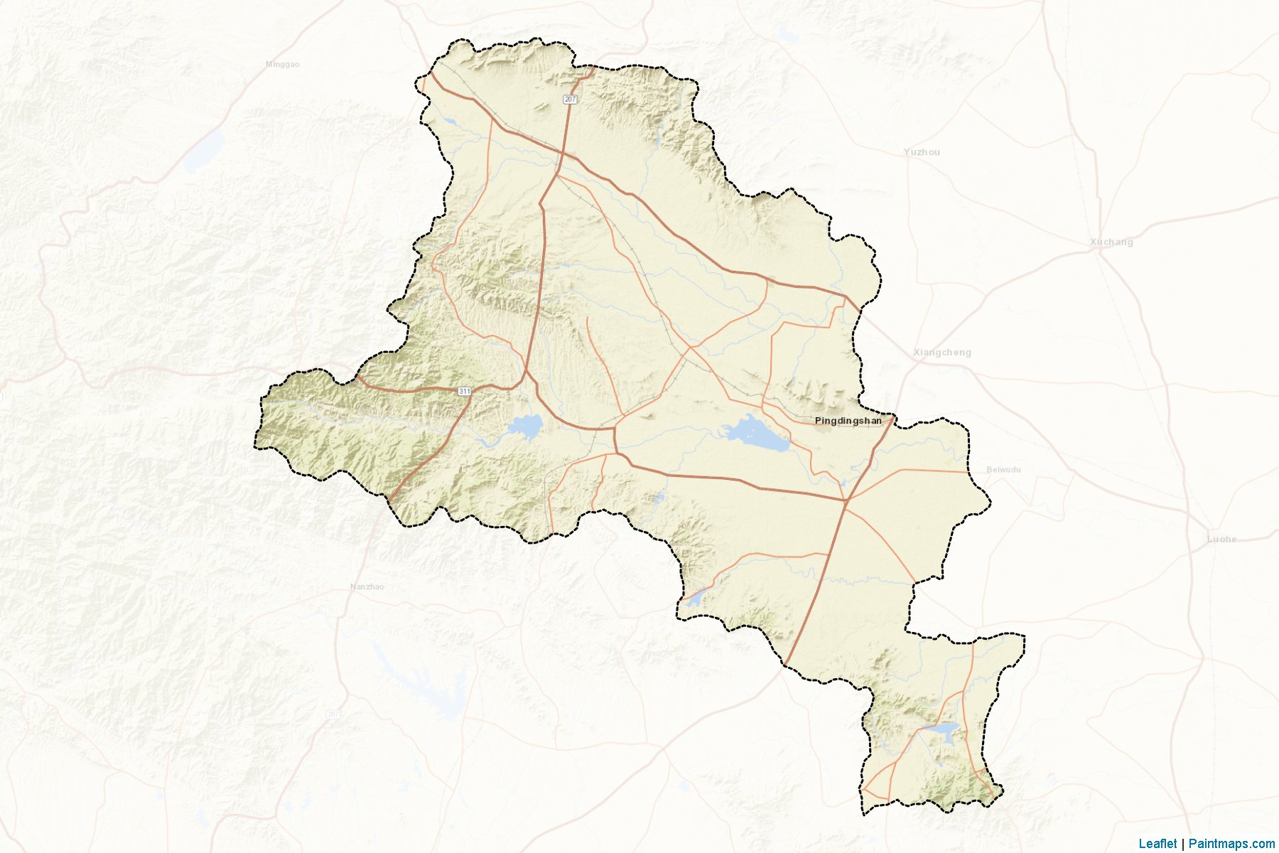 Muestras de recorte de mapas Pingdingshan (Henan)-2