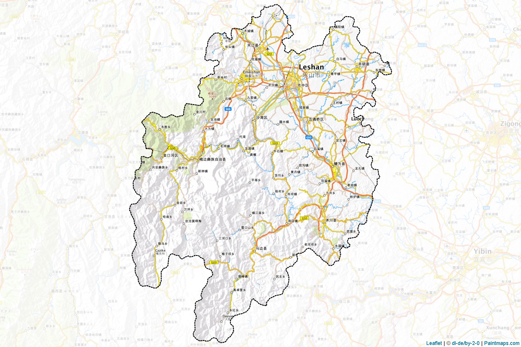 Leshan (Sichuan) Map Cropping Samples-1