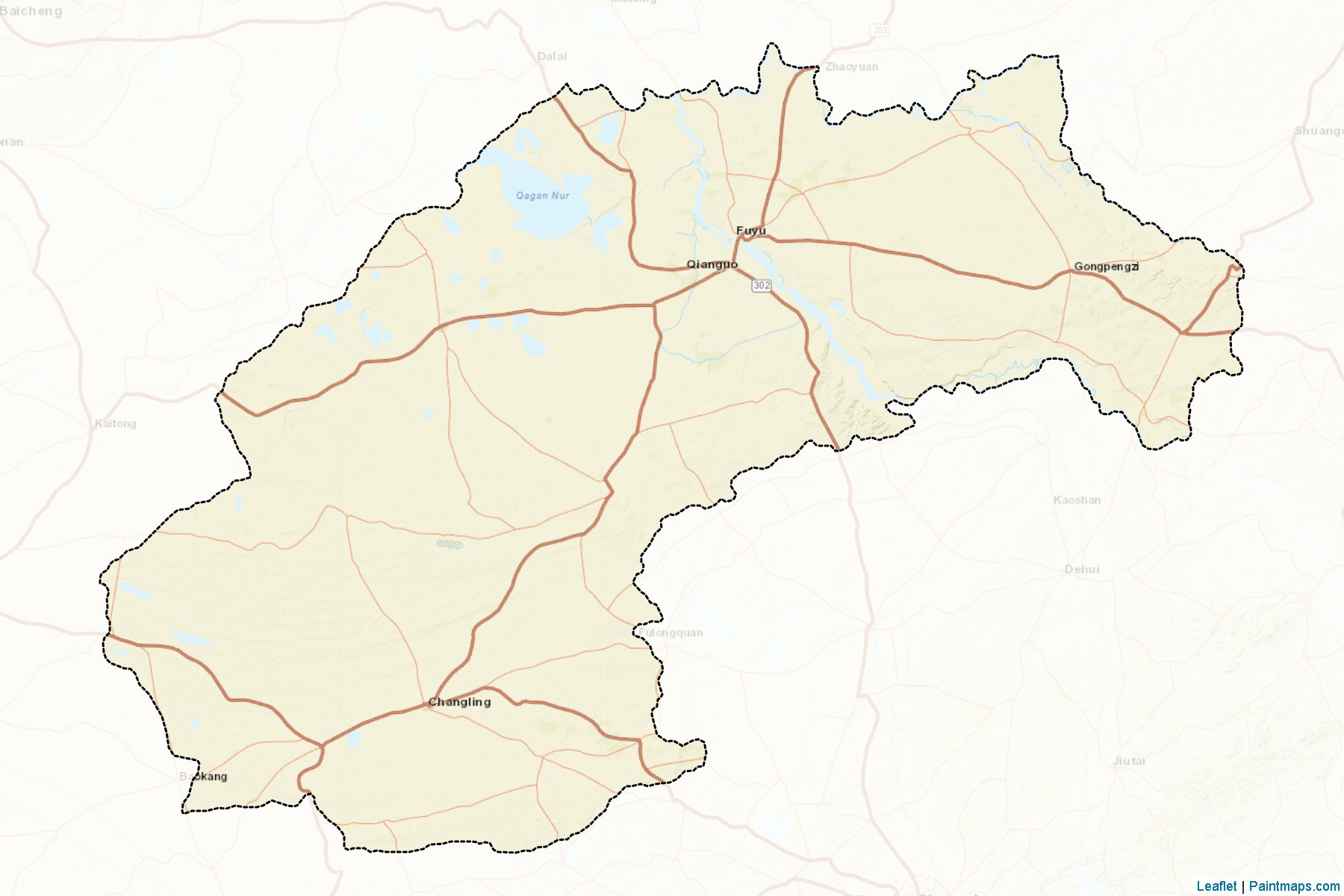 Muestras de recorte de mapas Songyuan (Jilin)-2