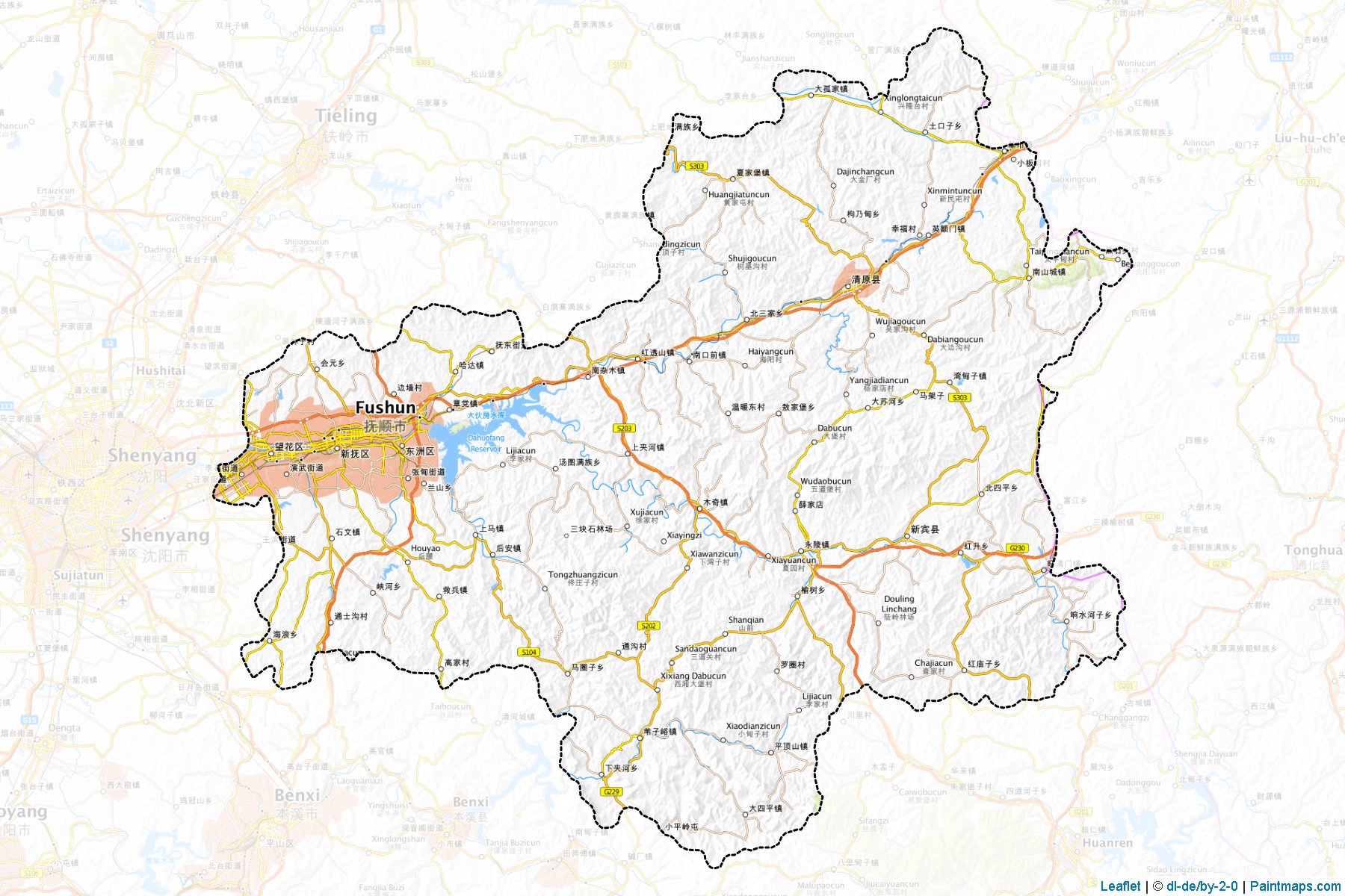 Fushun (Liaoning) Map Cropping Samples-1