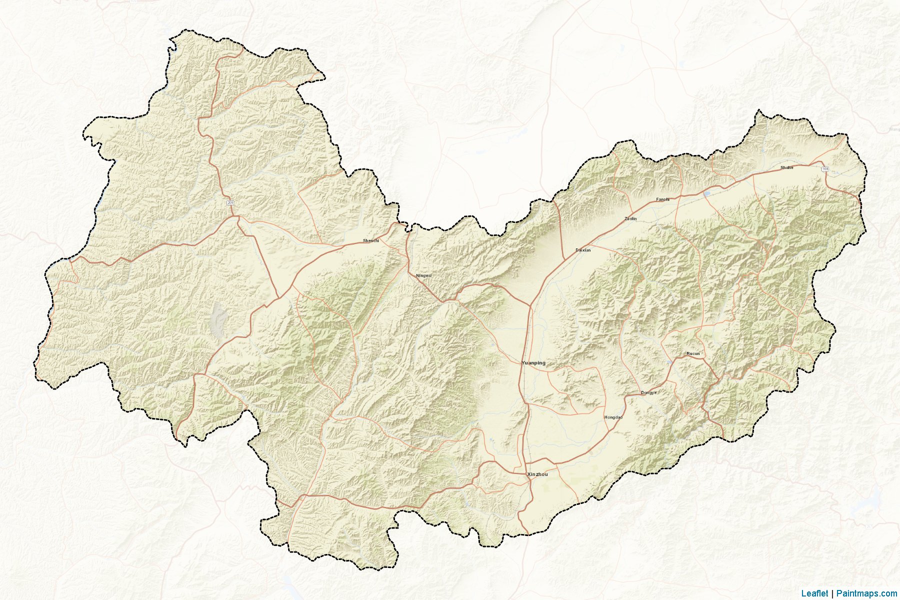 Xinzhou (Shanxi) Map Cropping Samples-2