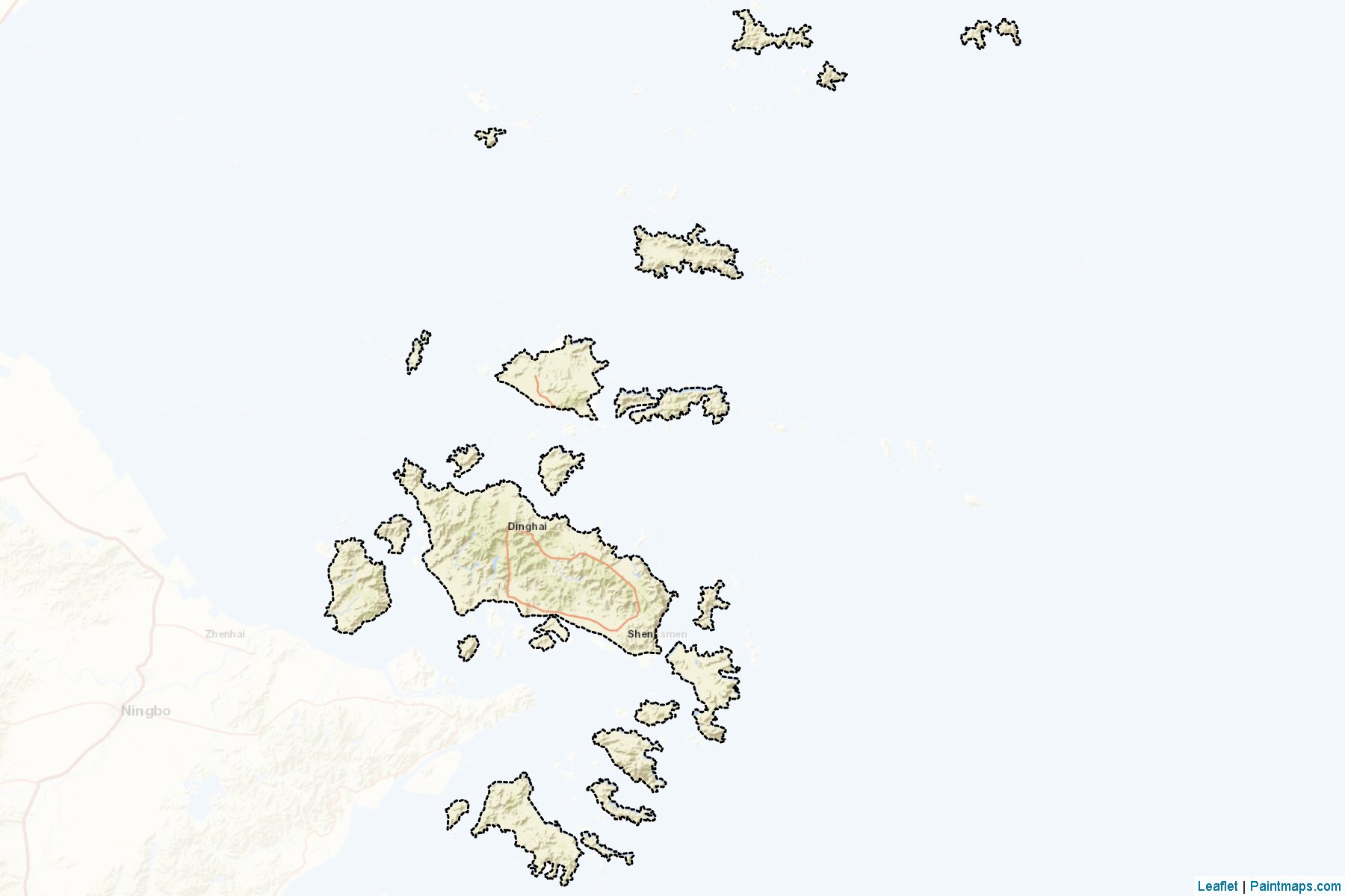 Muestras de recorte de mapas Zhoushan (Zhejiang)-2