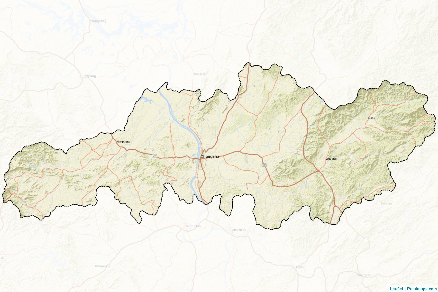 Muestras de recorte de mapas Changsha (Hunan)-2