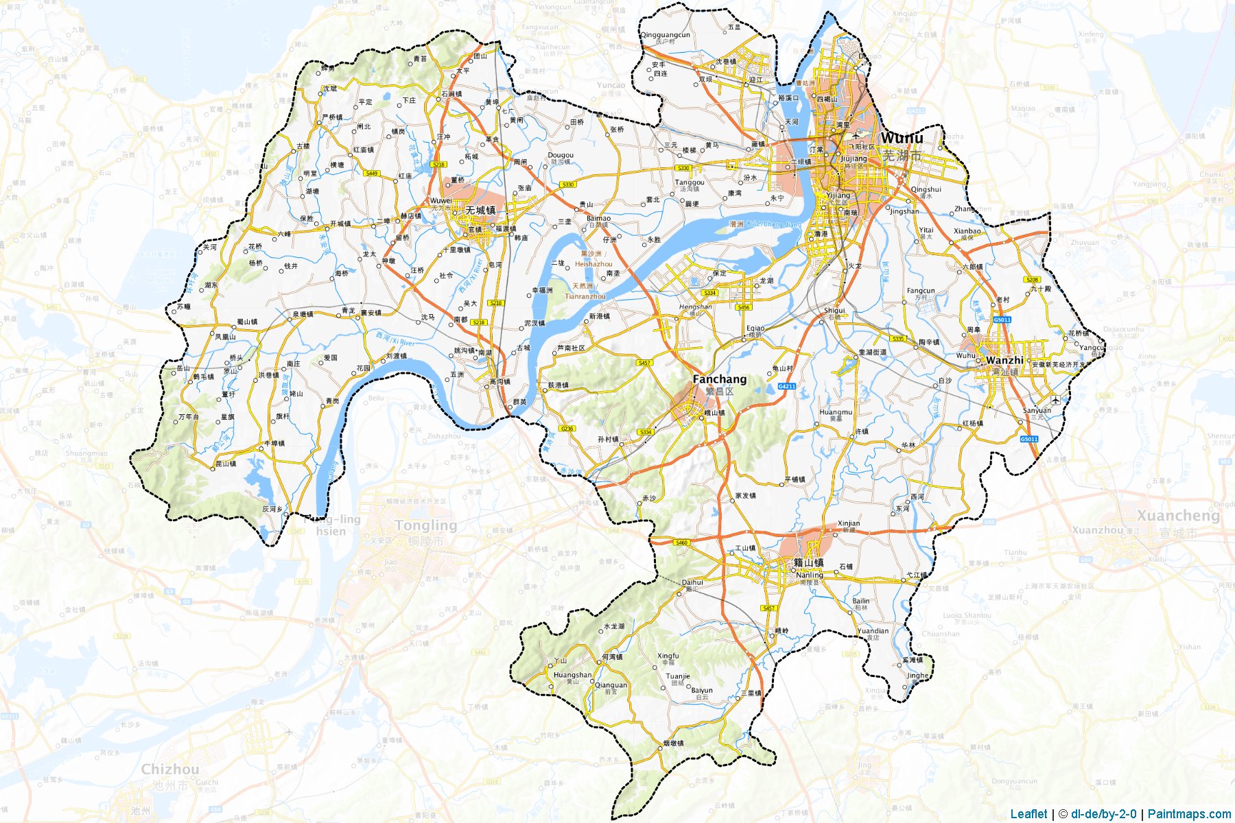 Wuhu (Anhui) Map Cropping Samples-1