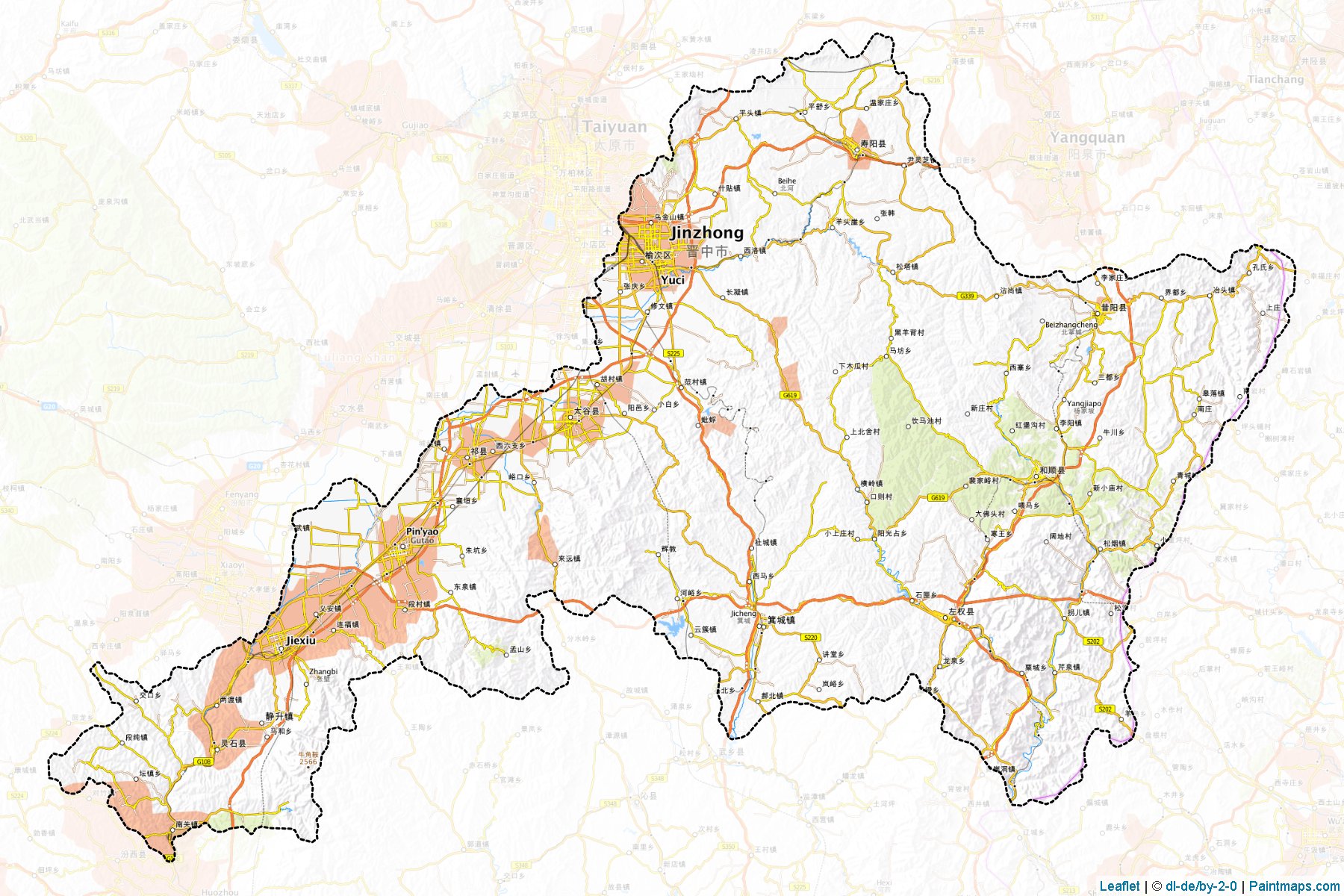 Muestras de recorte de mapas Jinzhong (Shanxi)-1