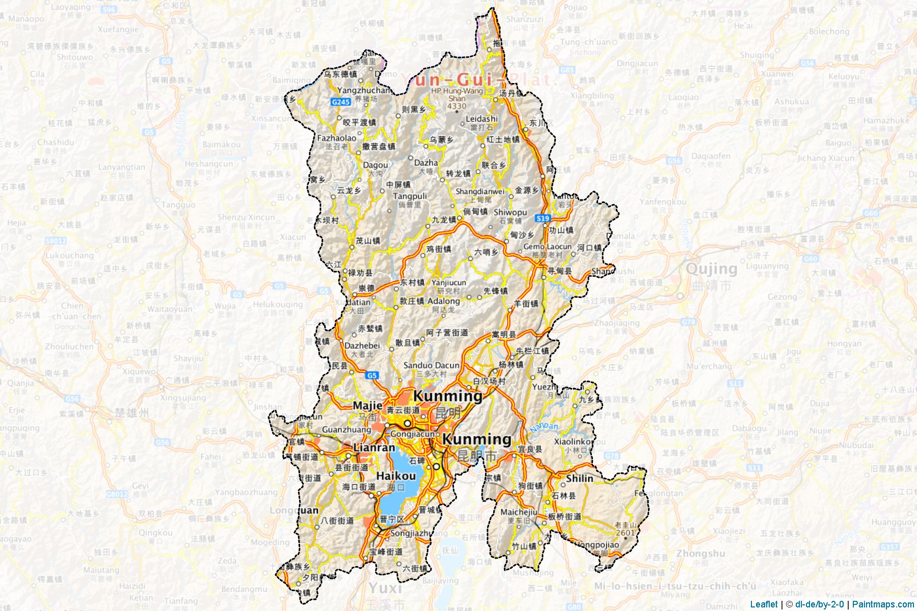 Kunming (Yunnan) Map Cropping Samples-1