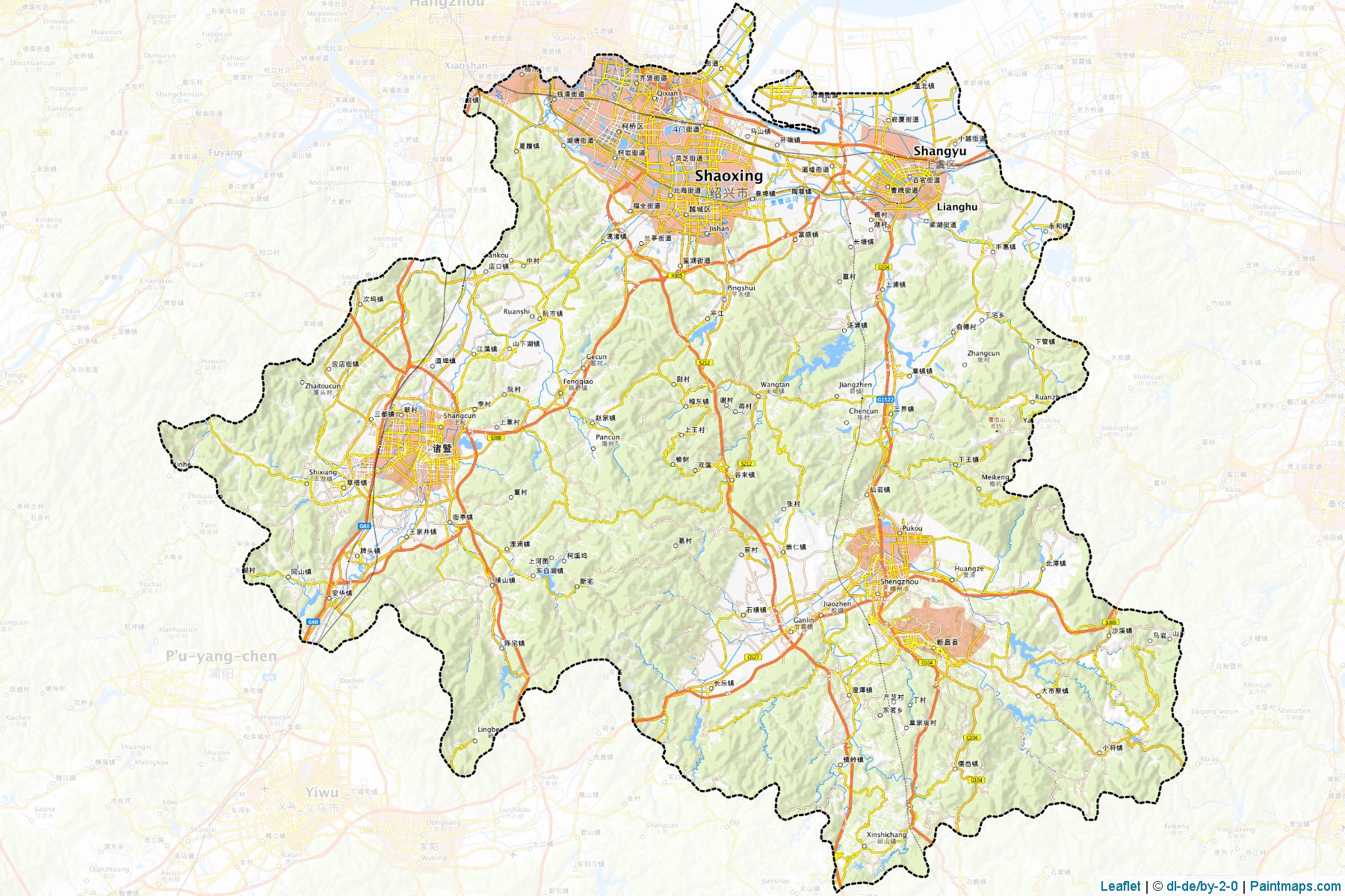 Shaoxing (Zhejiang) Haritası Örnekleri-1