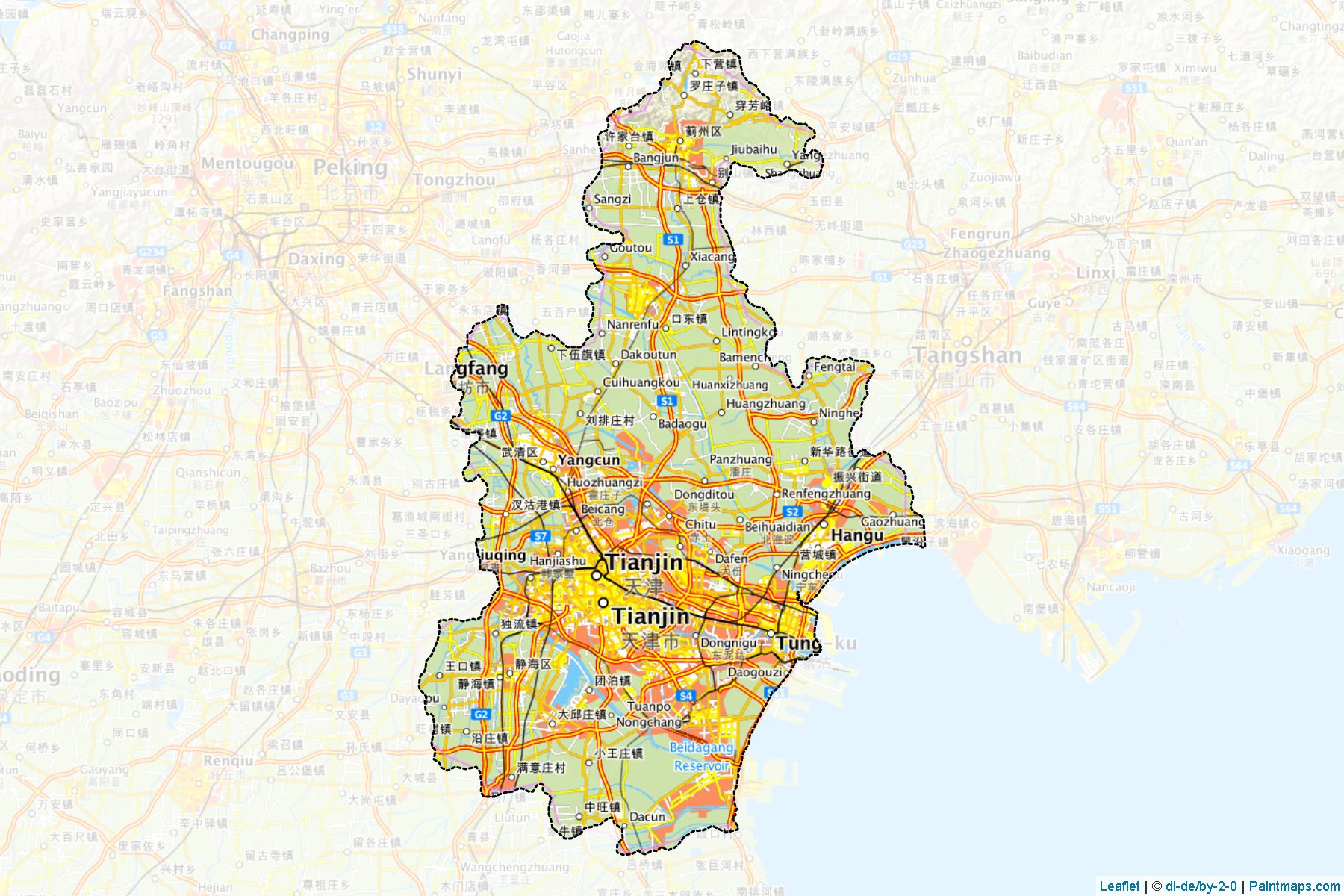 Muestras de recorte de mapas Tianjin (Tianjin)-1