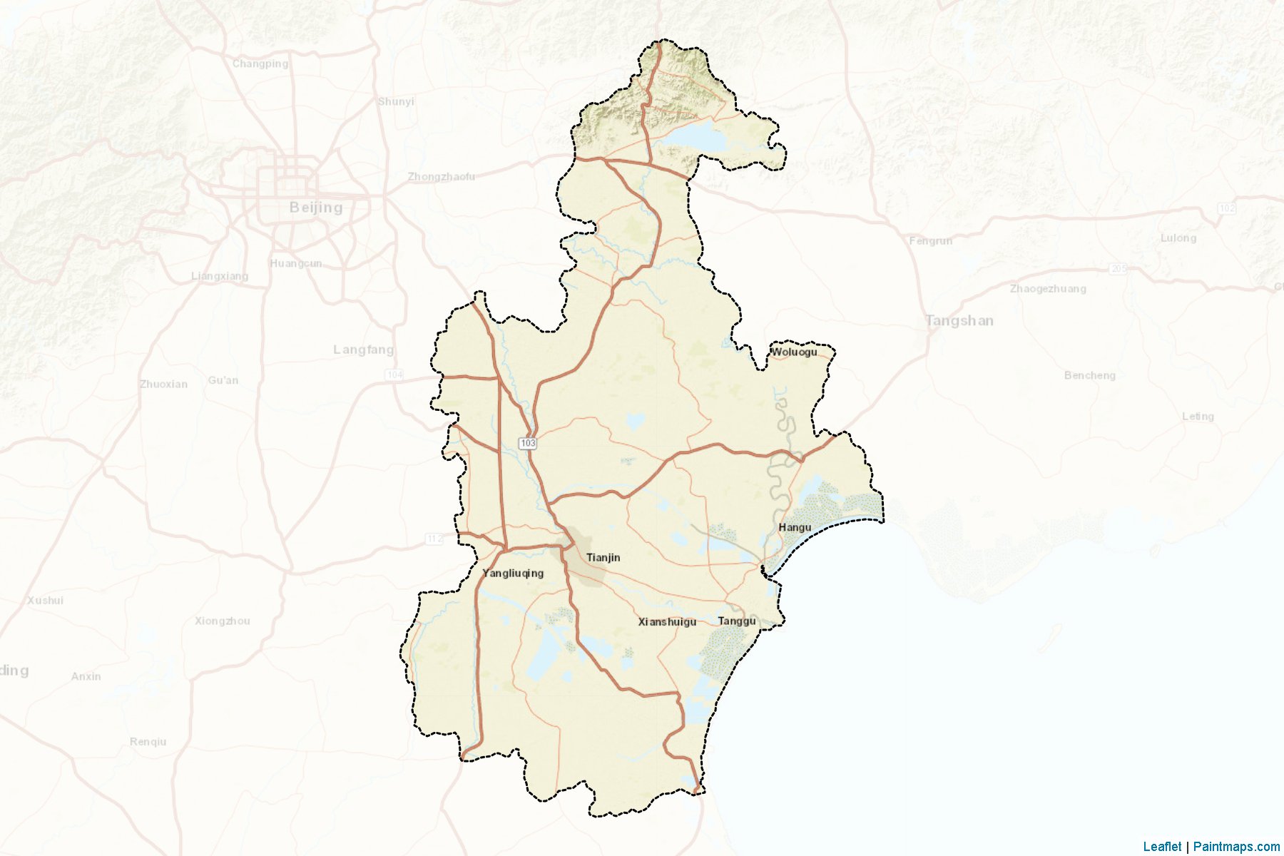 Muestras de recorte de mapas Tianjin (Tianjin)-2