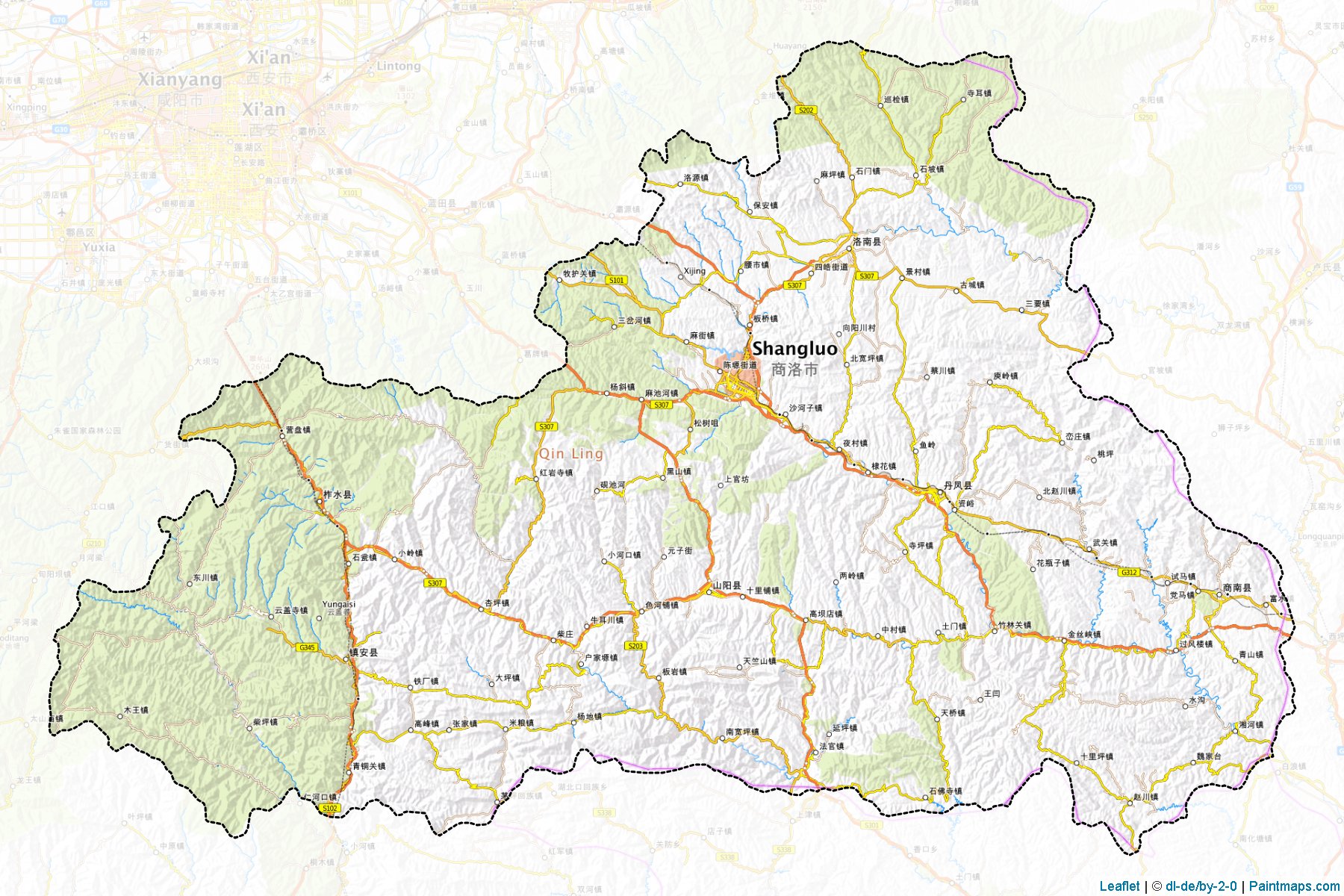 Shangluo (Shaanxi) Map Cropping Samples-1