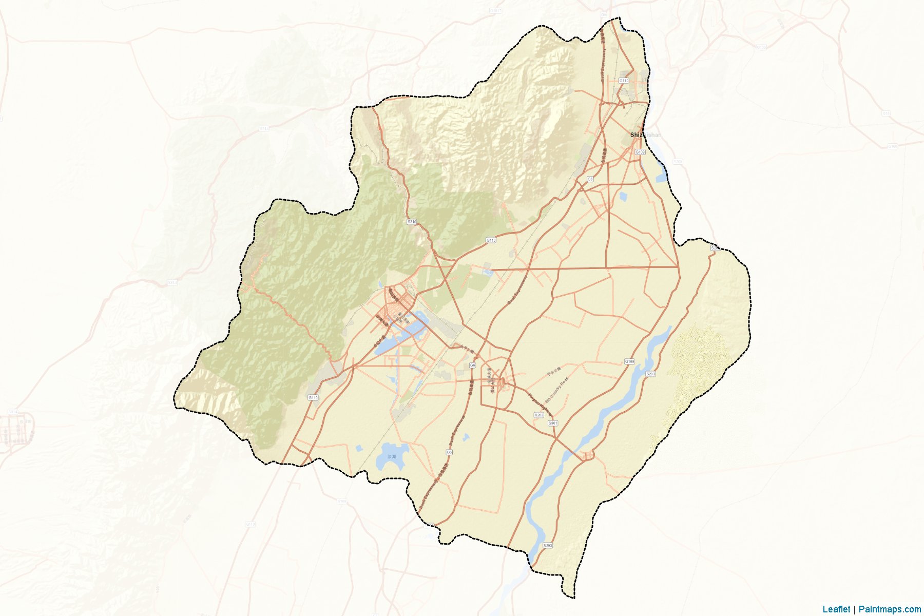 Muestras de recorte de mapas Shizuishan (Ningxia Hui)-2