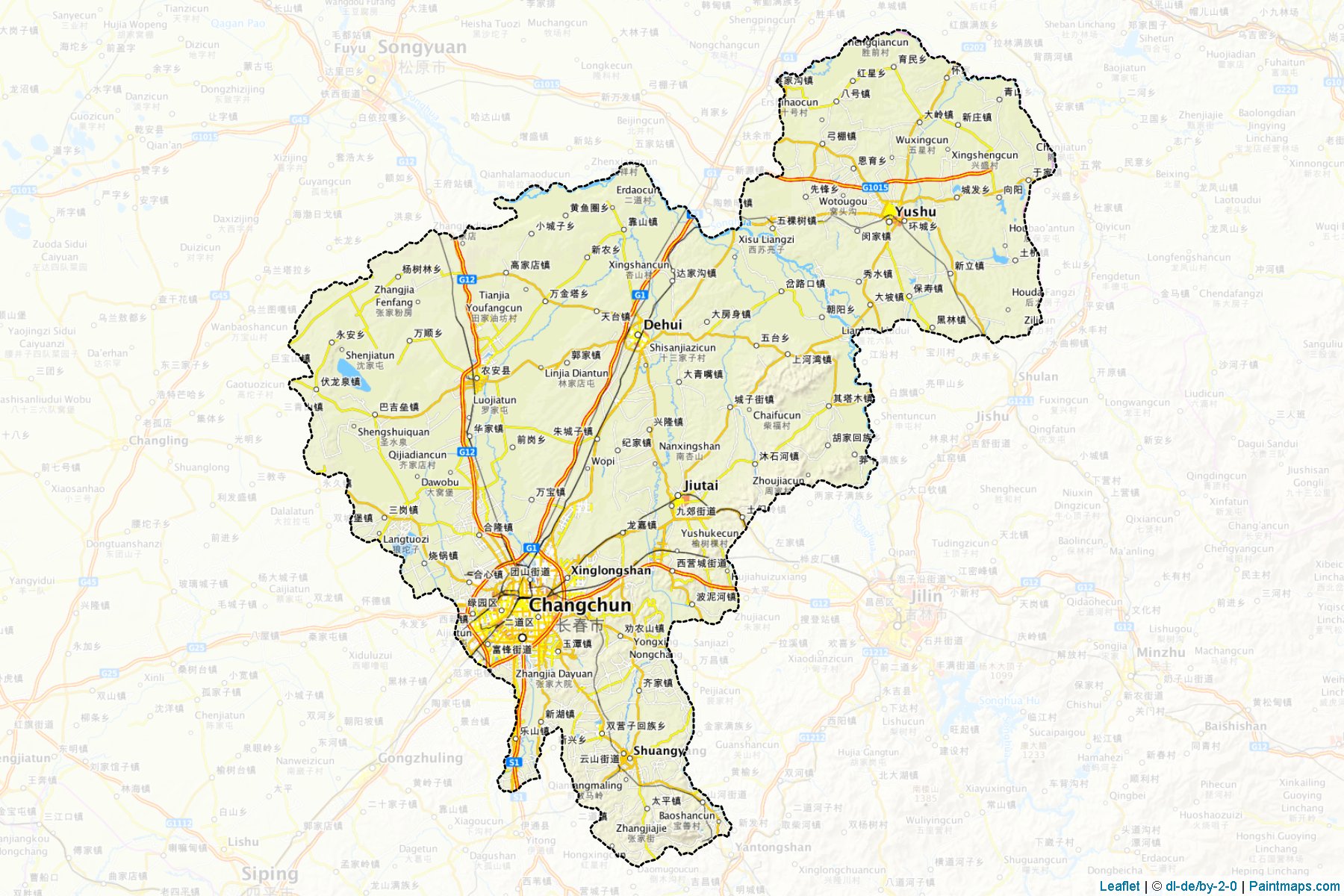 Changchun (Jilin) Map Cropping Samples-1