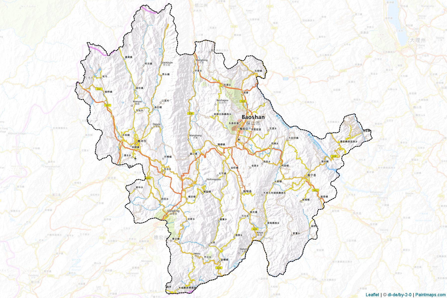 Baoshan (Yunnan) Map Cropping Samples-1