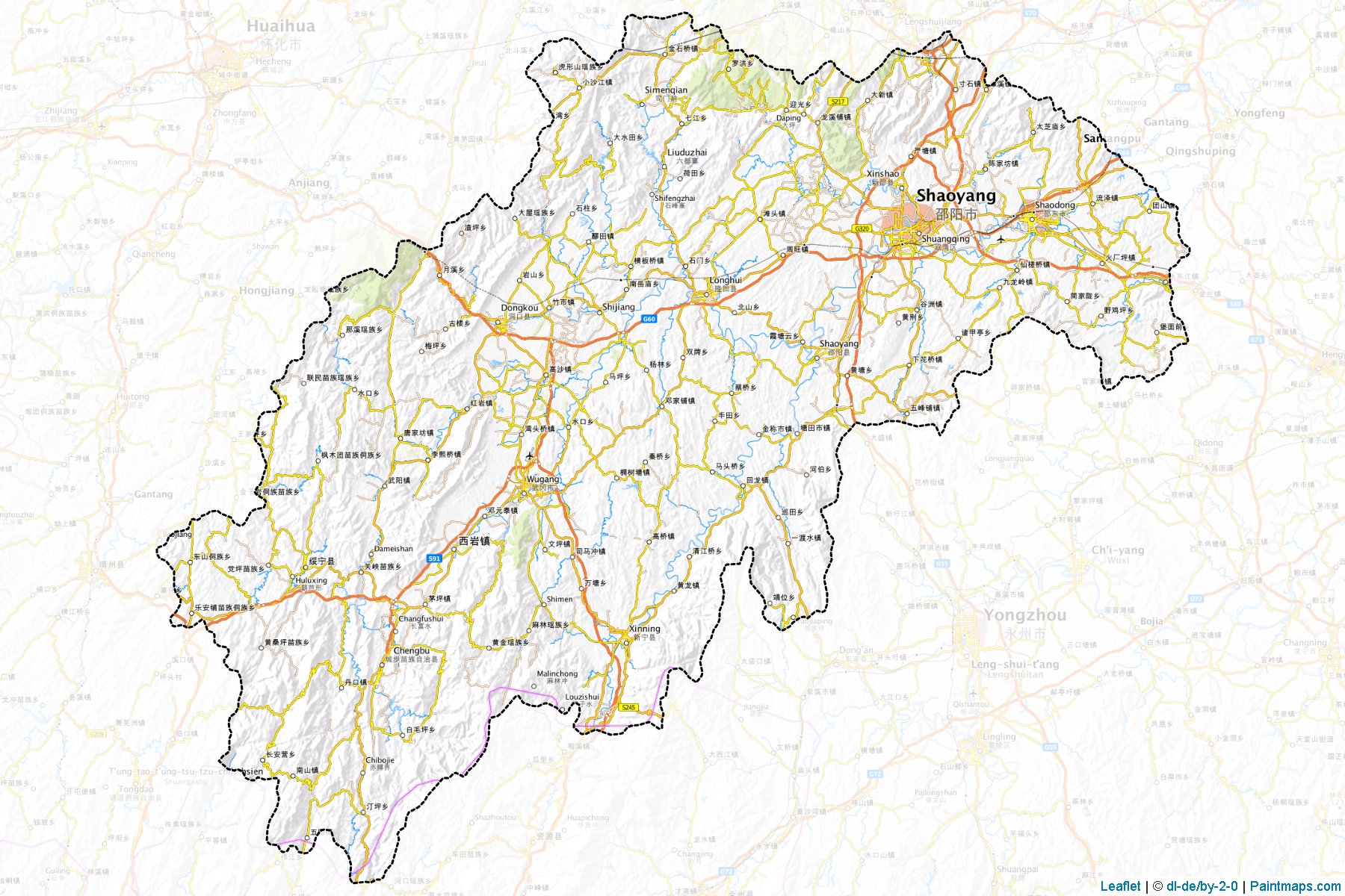 Shaoyang (Hunan) Map Cropping Samples-1