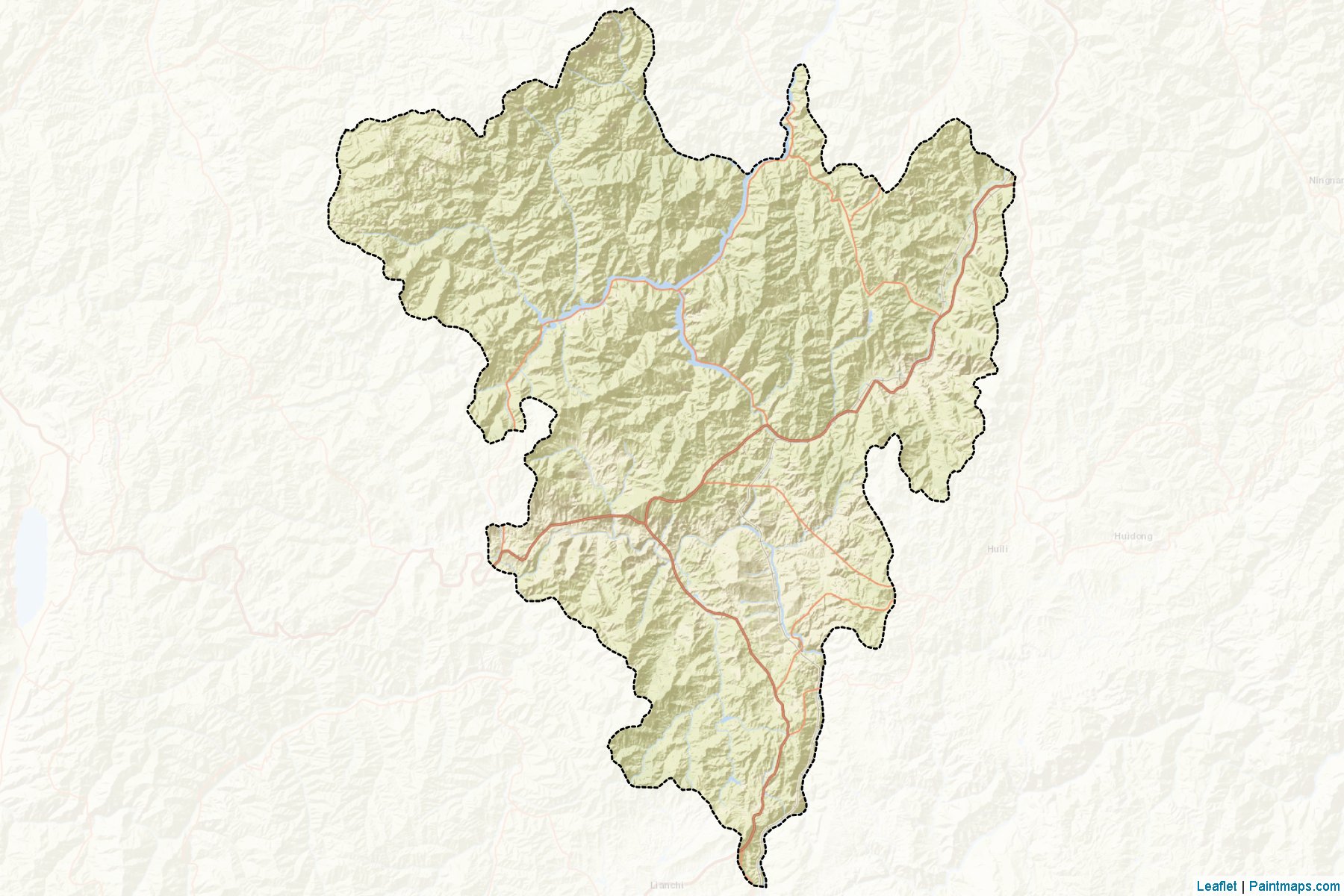 Muestras de recorte de mapas Panzhihua (Sichuan)-2