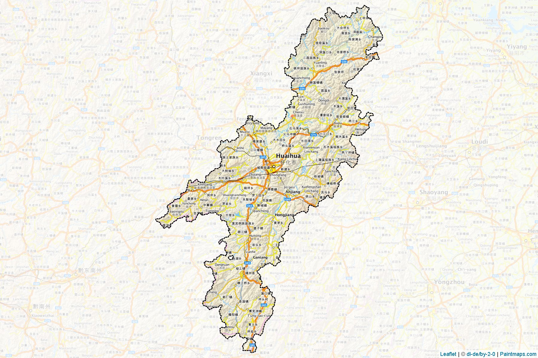 Huaihua (Hunan) Map Cropping Samples-1